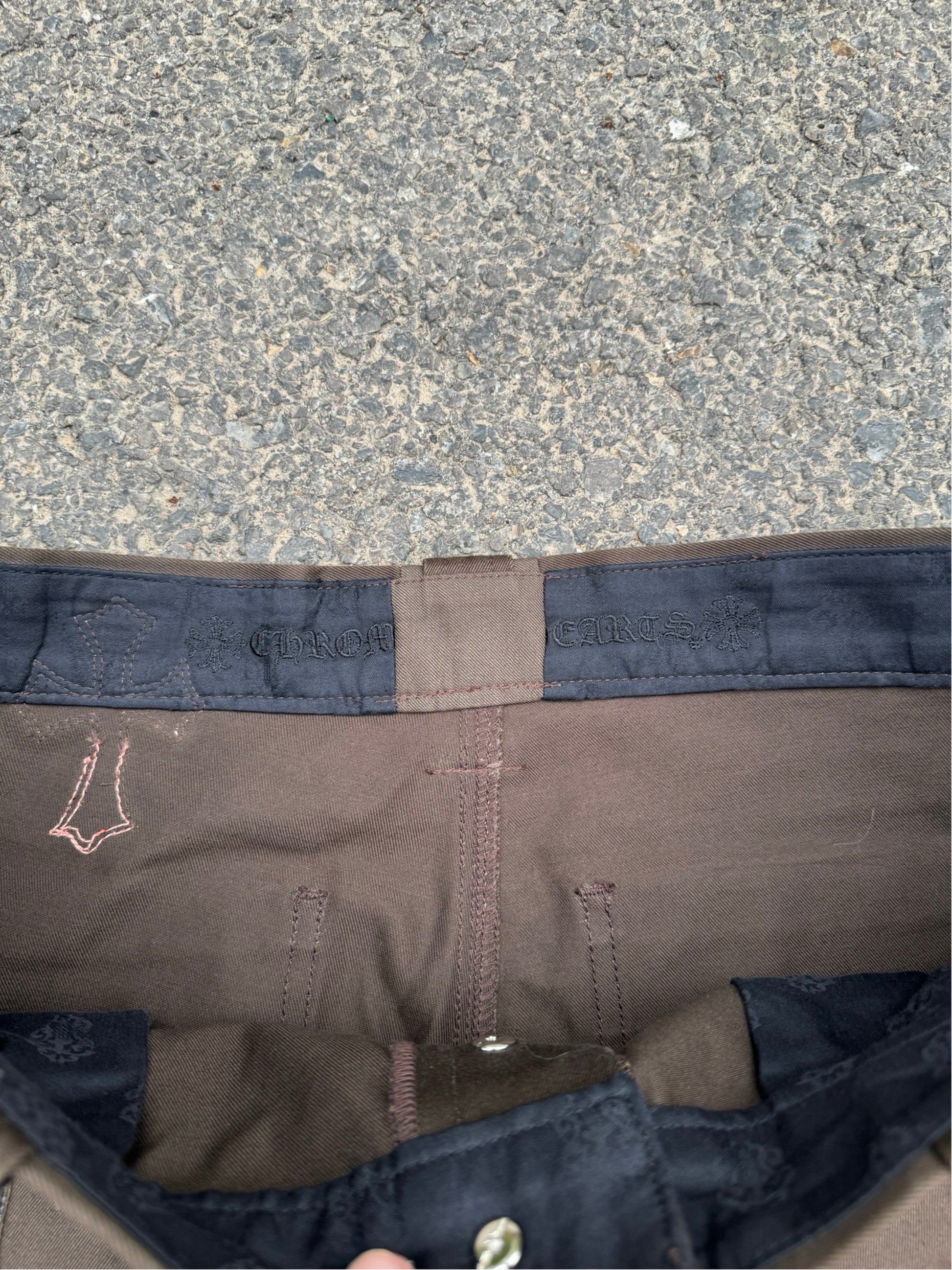 Chrome Hearts Double Knee Orange and Camouflage Cross Carpenter Pants