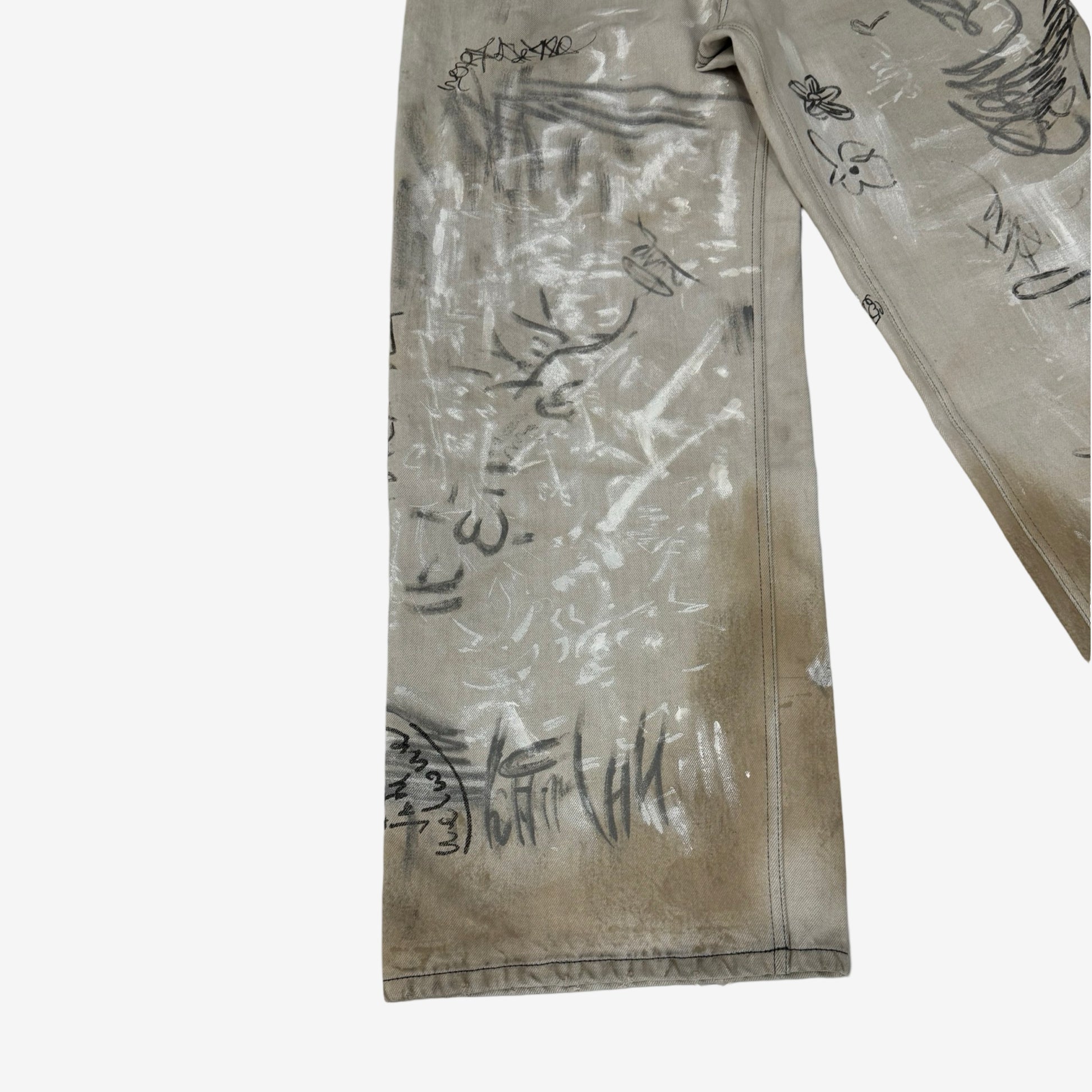 Balenciaga SS23 White Graffiti Denim