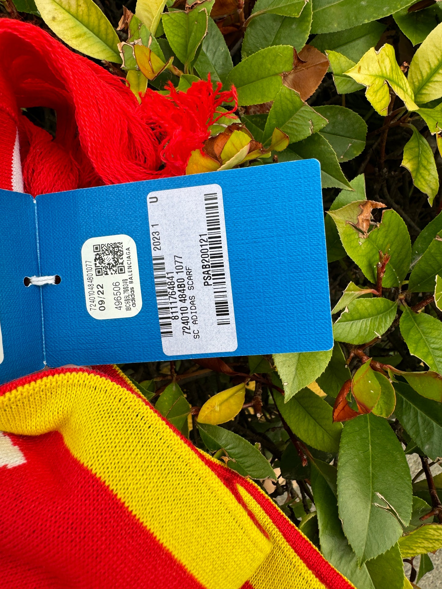 Balenciaga Adidas Soccer Logo Scarf Red