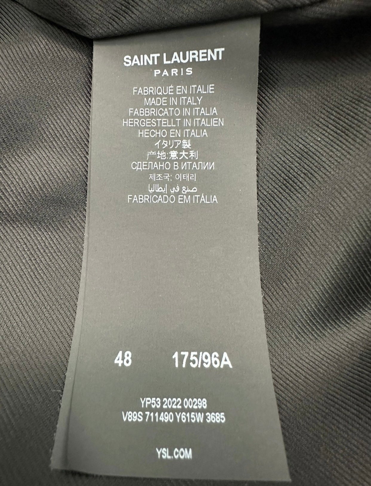 Saint Laurent Green Velvet Logo Bomber