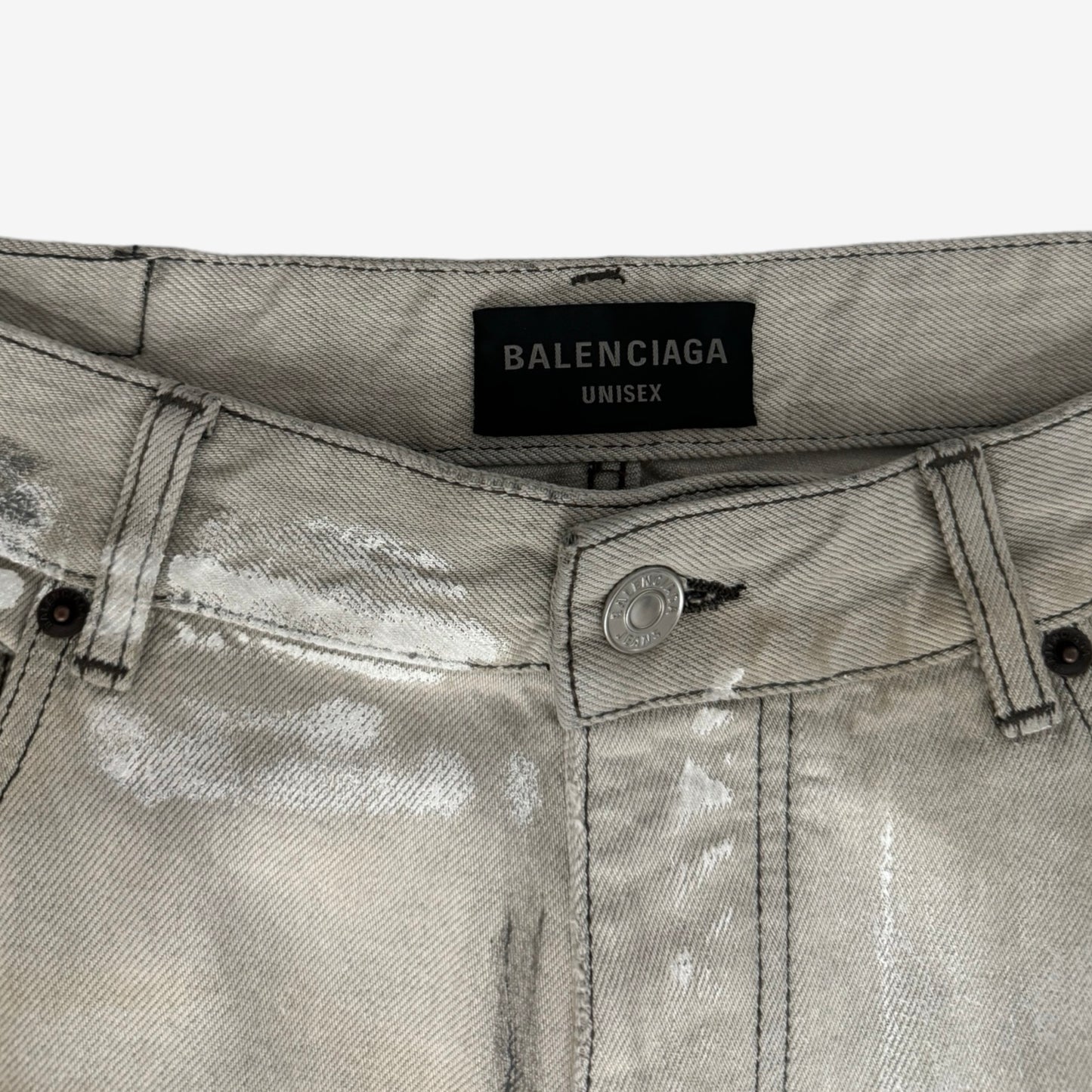 Balenciaga SS23 White Graffiti Denim