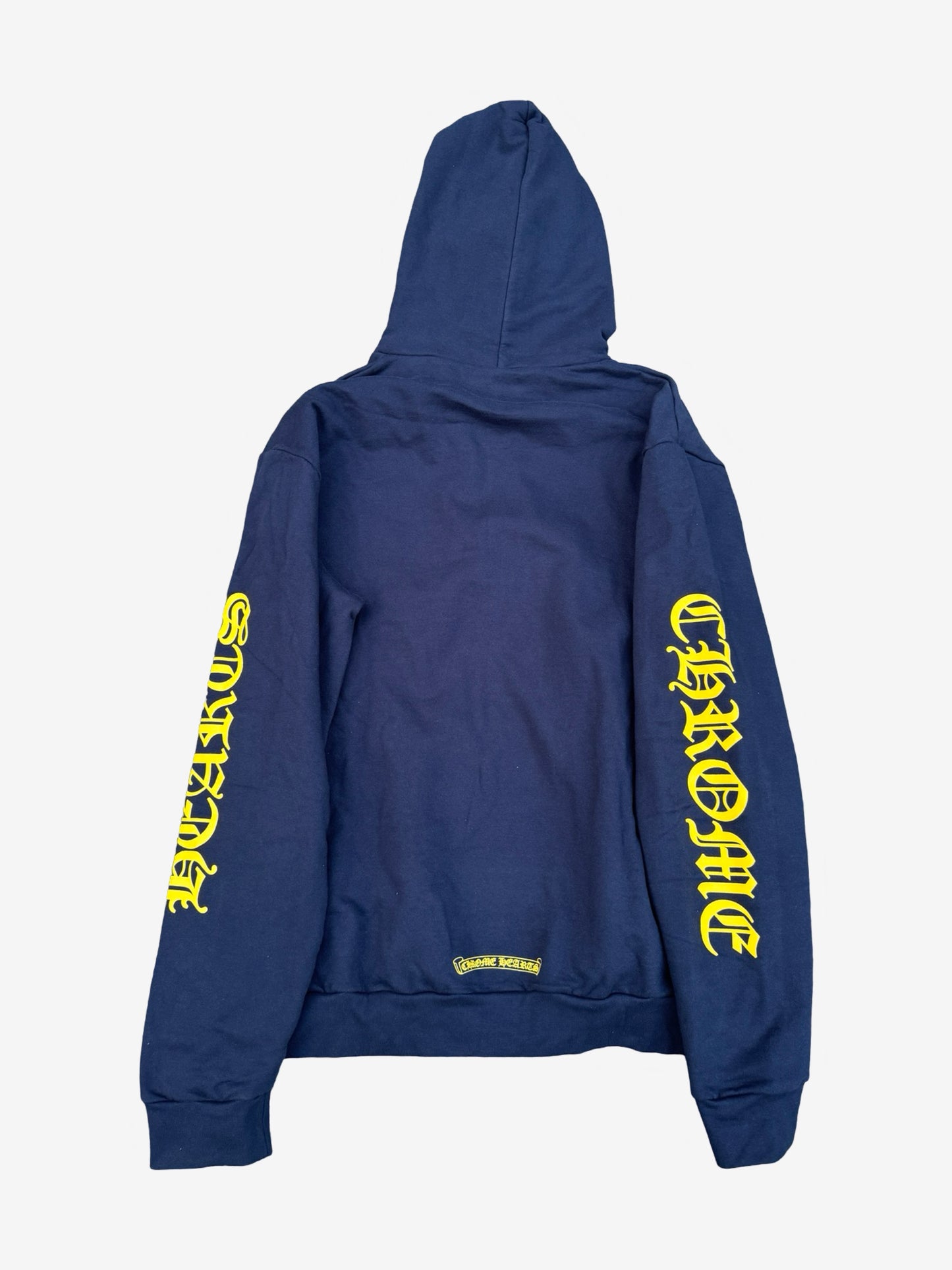 Chrome Hearts Eyechart Logo Hoodie Navy Yellow 