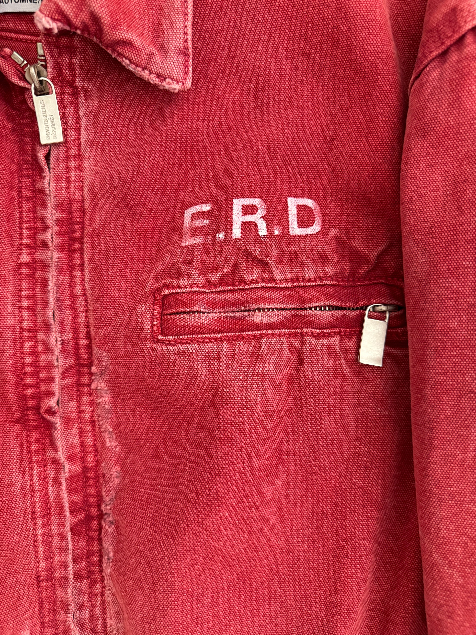 Enfants Riches Deprimes SS24 „Italian Romance“ Destroyed Red Denim Jacket