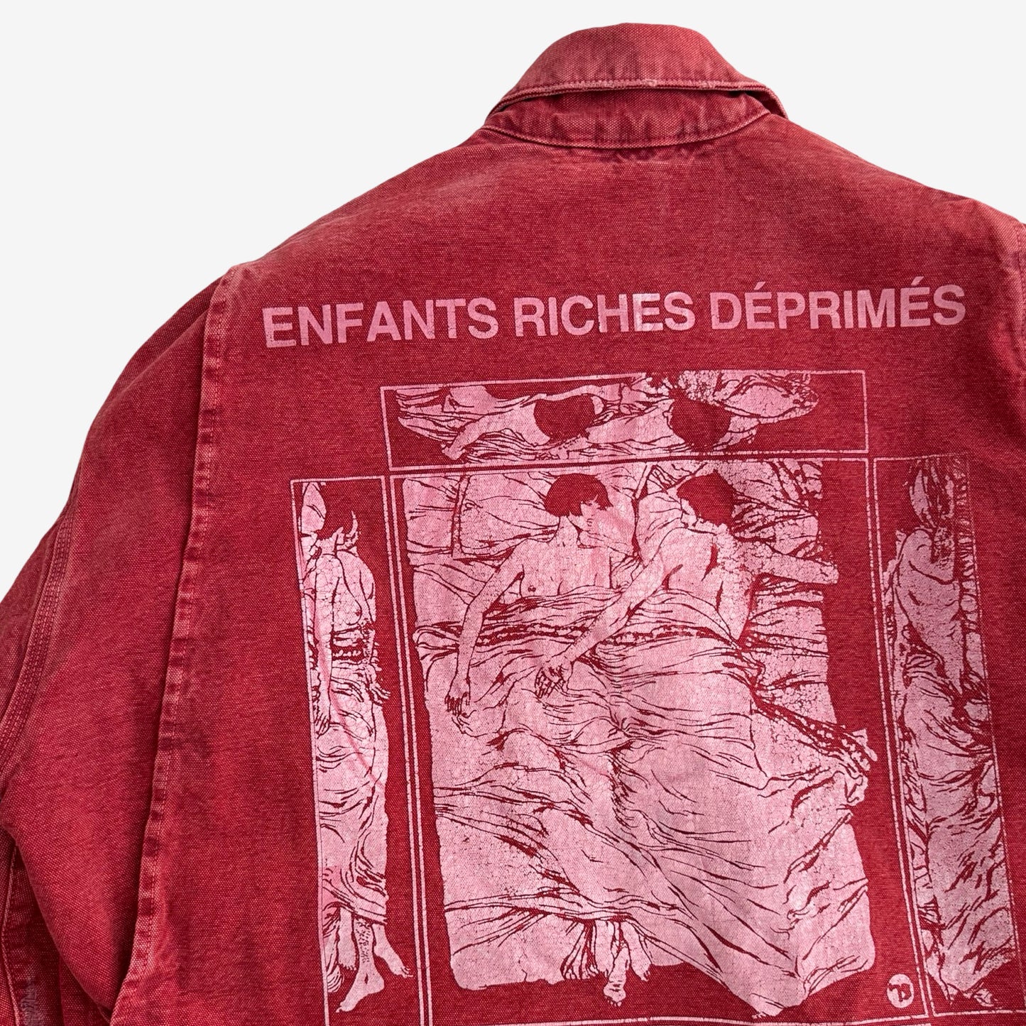 Enfants Riches Deprimes SS24 „Italian Romance“ Destroyed Red Denim Jacket