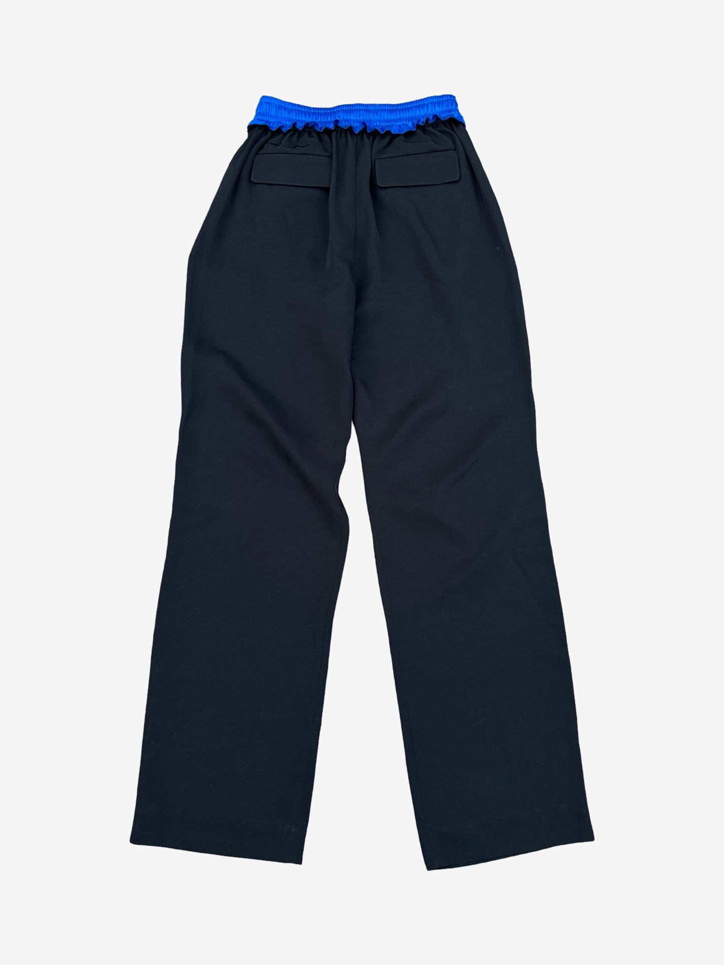 Balenciaga AW21 Blue Black Ripped Off Trackpants