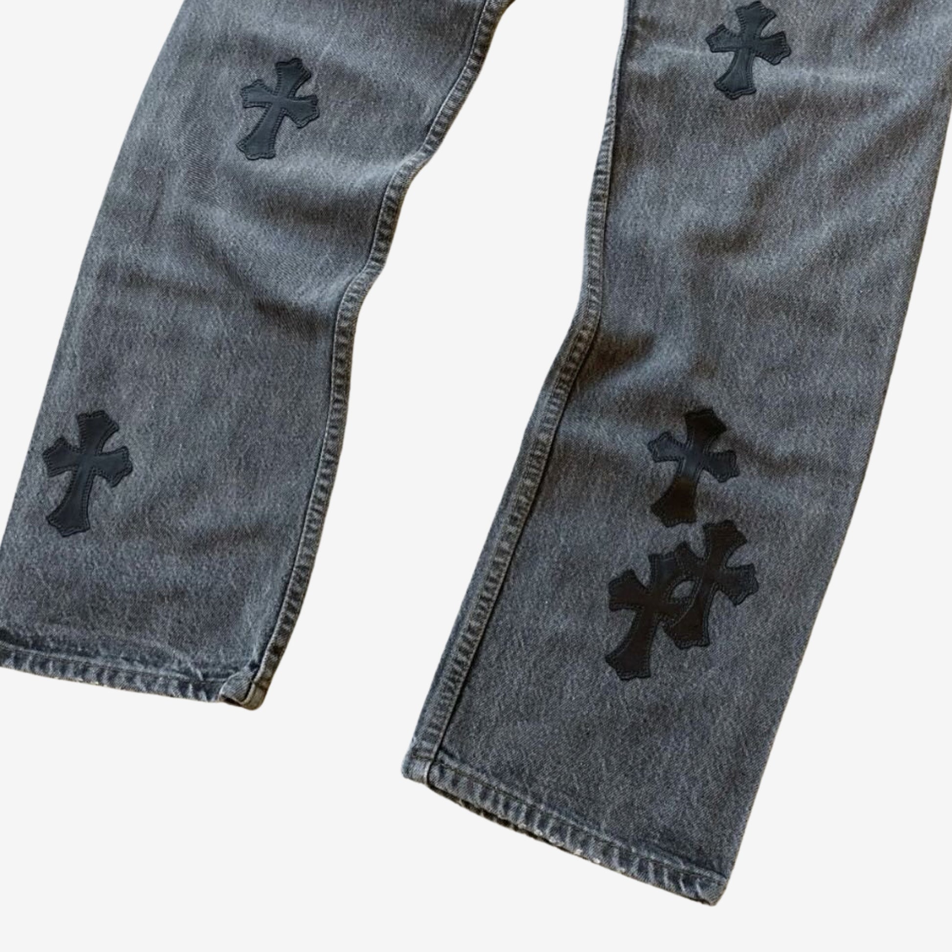 Chrome Hearts Levis 501 Leather Patched Denim