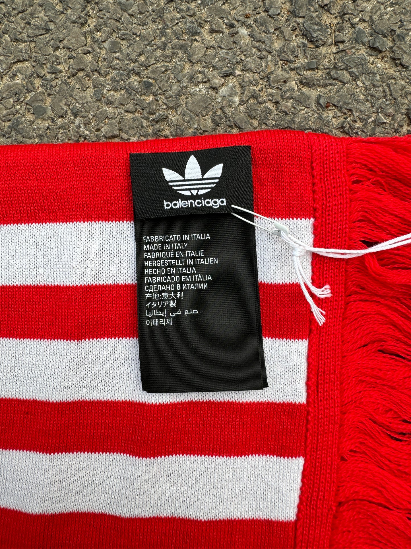 Balenciaga Adidas Soccer Logo Scarf Red