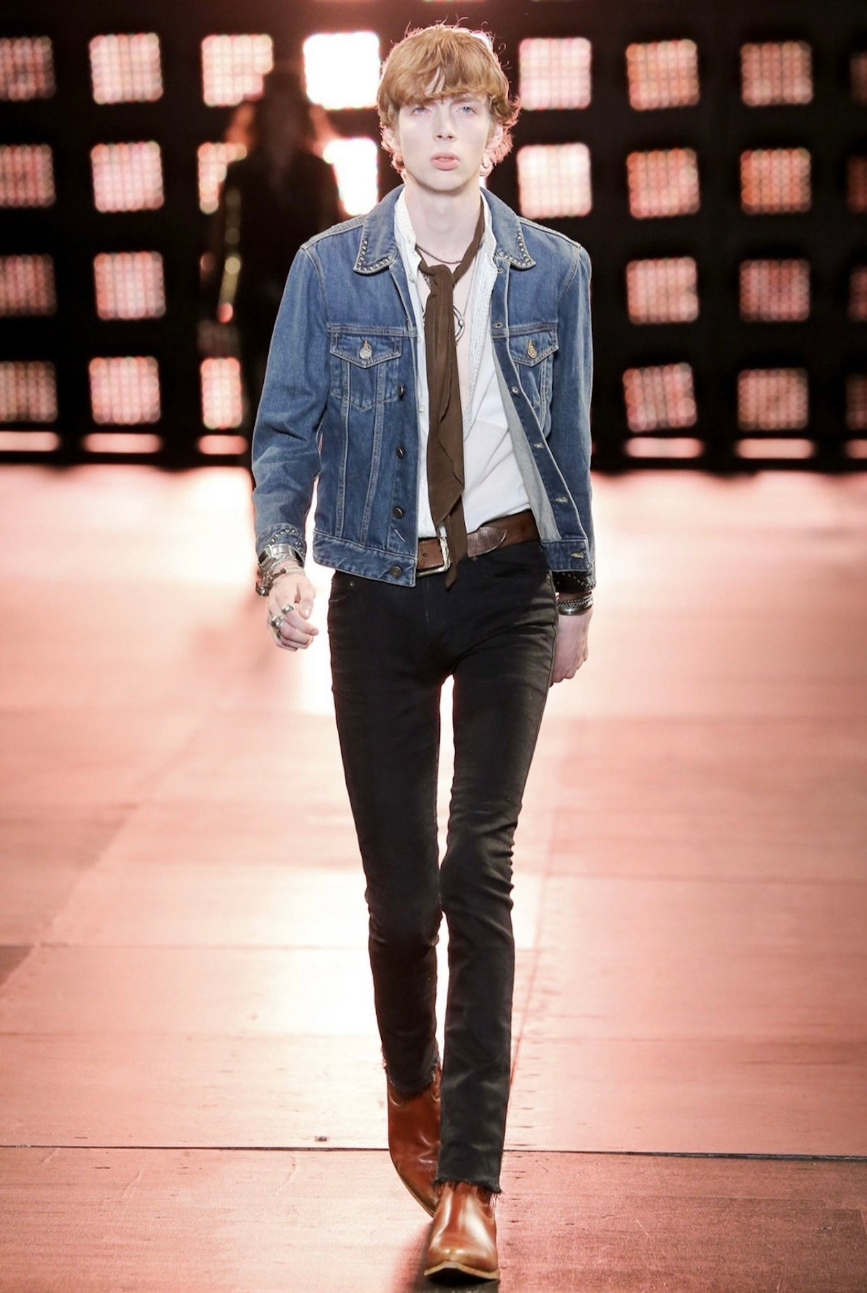 Saint Laurent SS15 Psych Rock Stud Denim Jacket