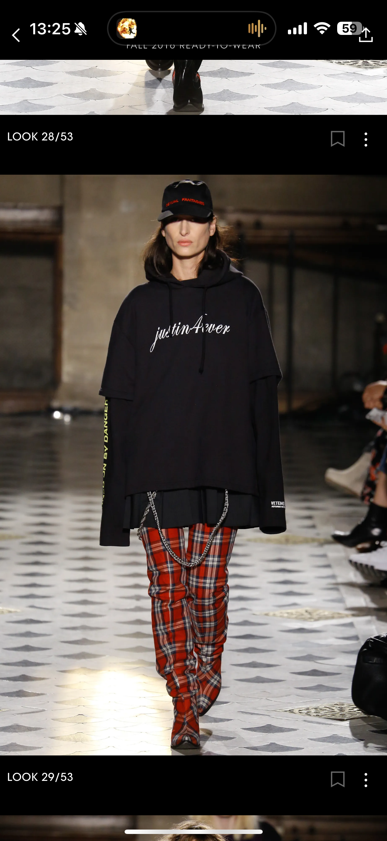 Vetements AW16 Runway Justin4Ever Hoodie Dress Sz.XS