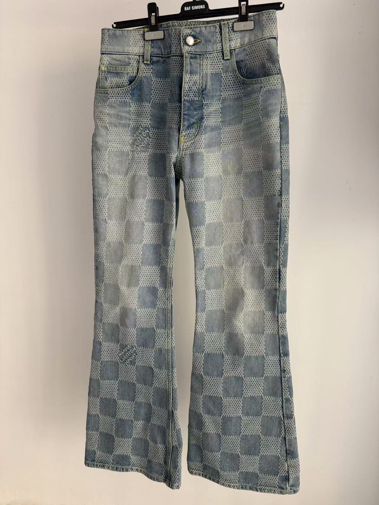 Louis Vuitton Damier Pattern Flared Denim Sz.31