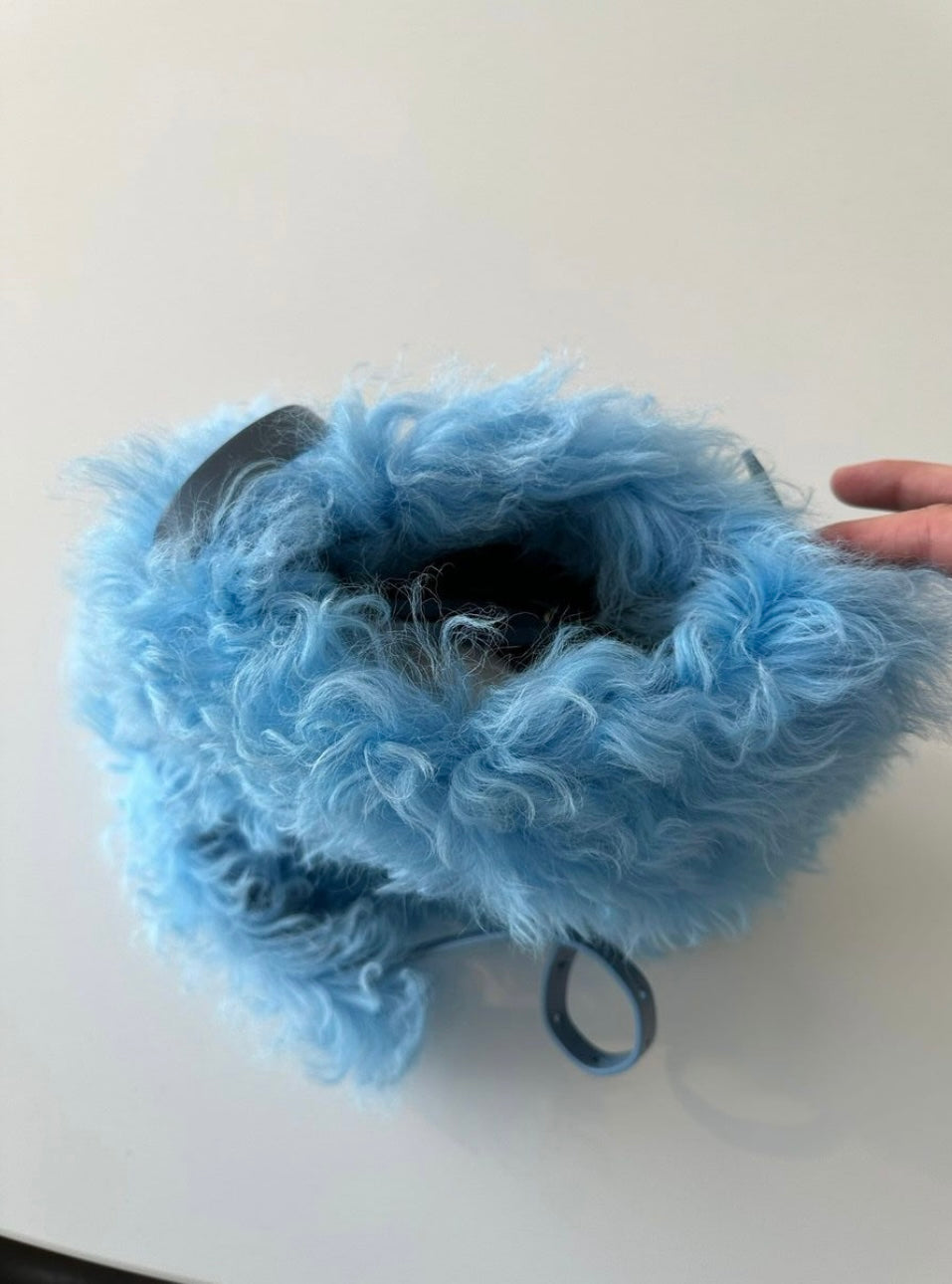 Dries Van Noten Blue Fur Bag