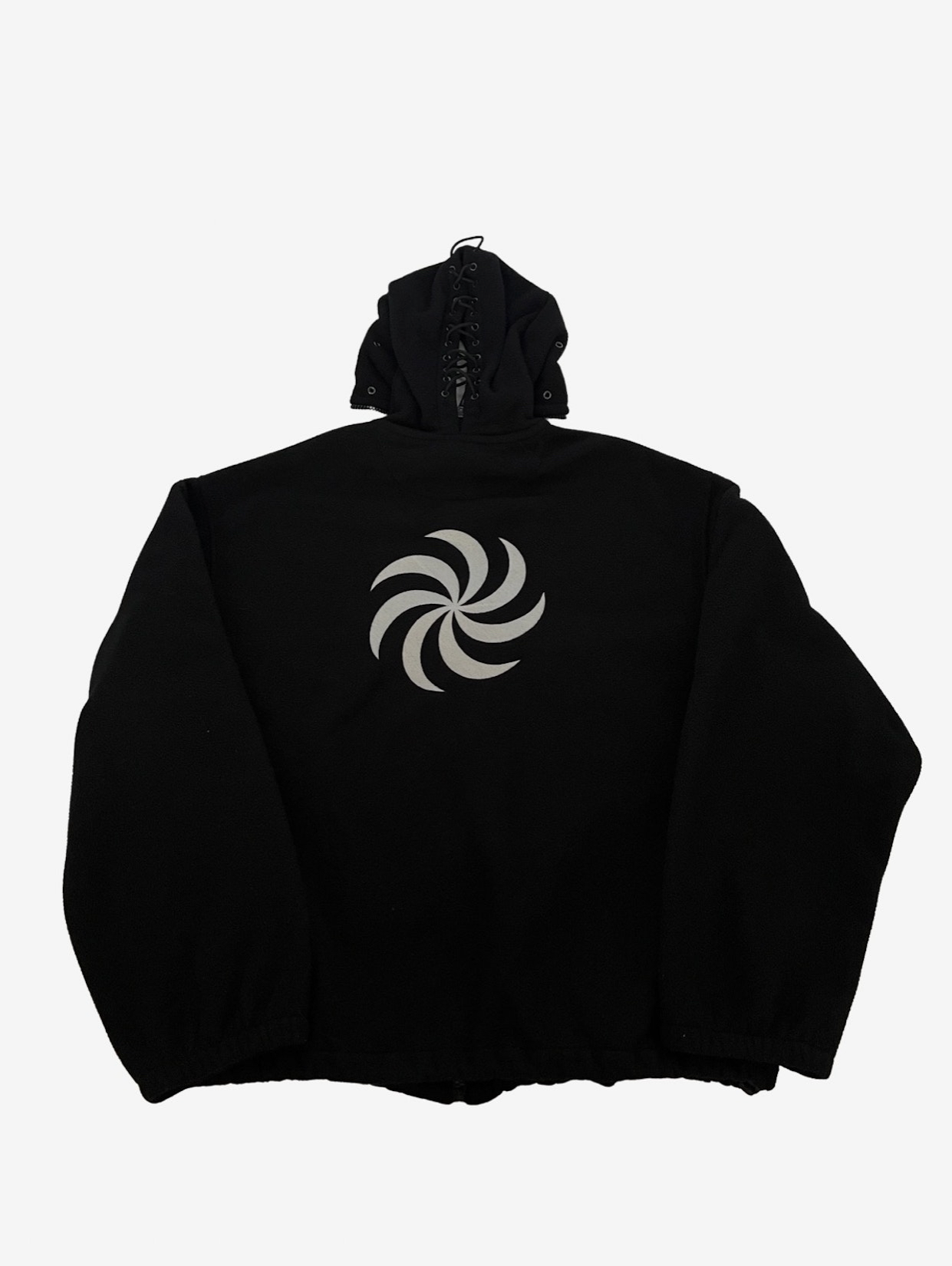 Vetements SS19 Black Gimp Mask Bullet Fleece Hoodie