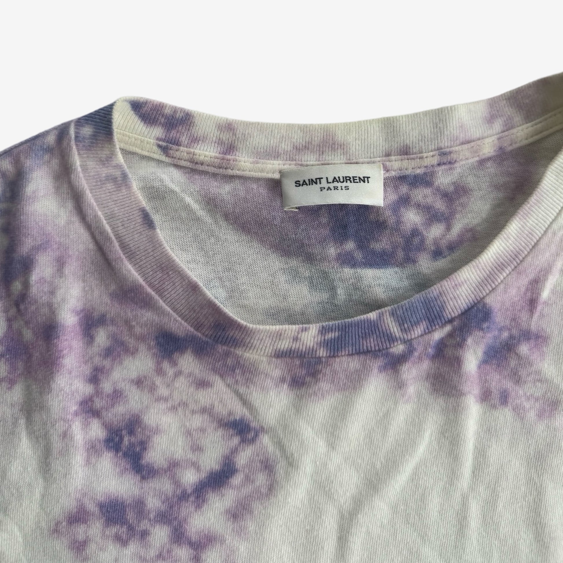 Saint Laurent Paris SS16 Tie Dye Washed Leopard Tshirt Sz. XL