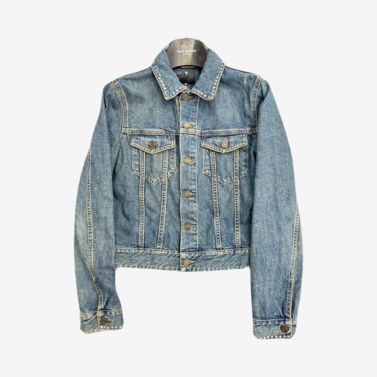 Saint Laurent SS15 Psych Rock Stud Denim Jacket