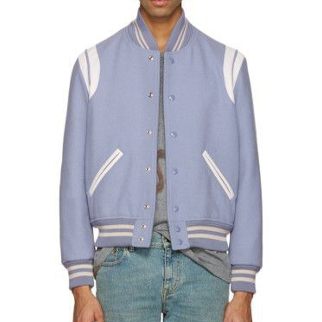 Saint Laurent SS16 Baby Blue Teddy Jacket