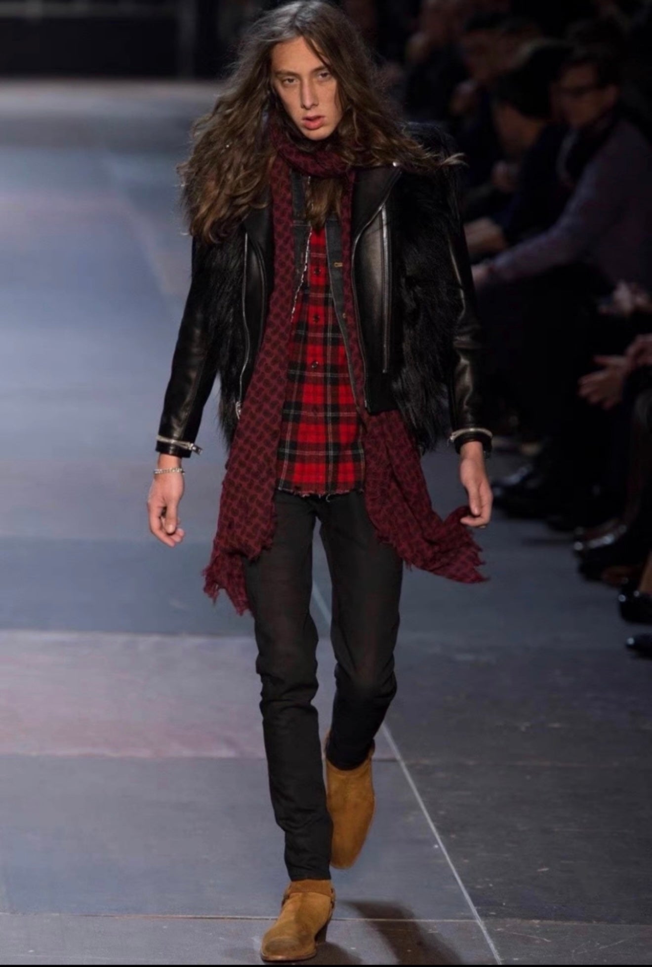 Saint Laurent Paris FW13 L01 Leather Jacket with Fur