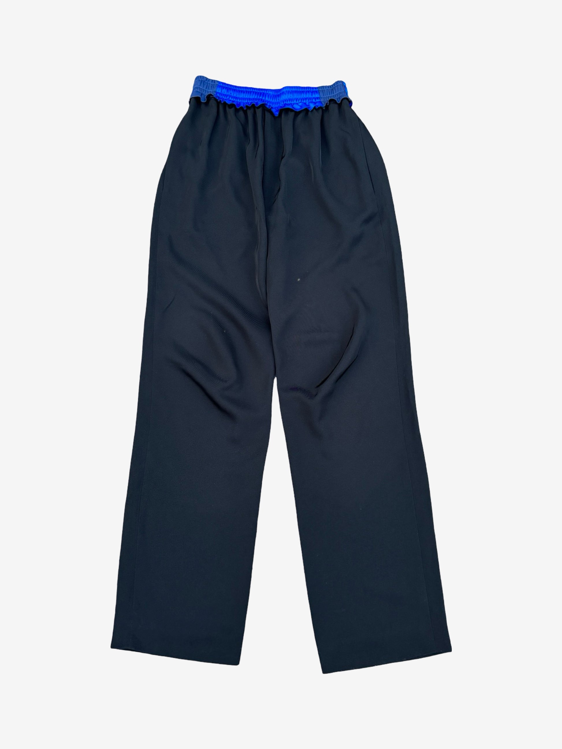 Balenciaga AW21 Blue Black Ripped Off Trackpants