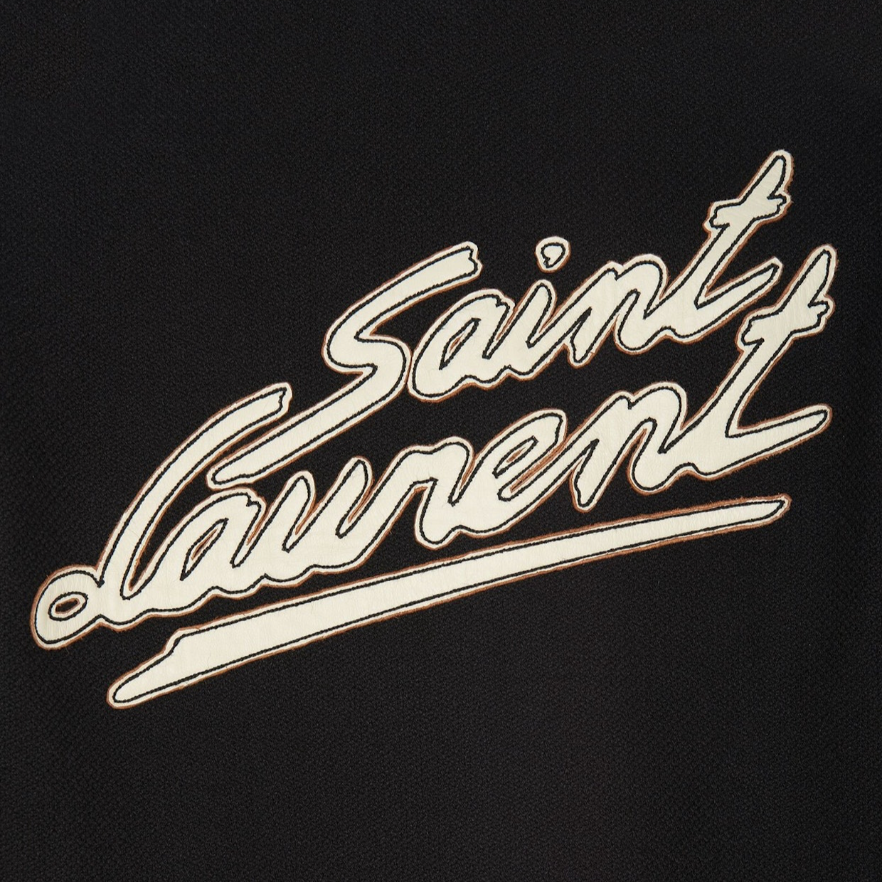 Saint Laurent Paris Logo Teddy Black