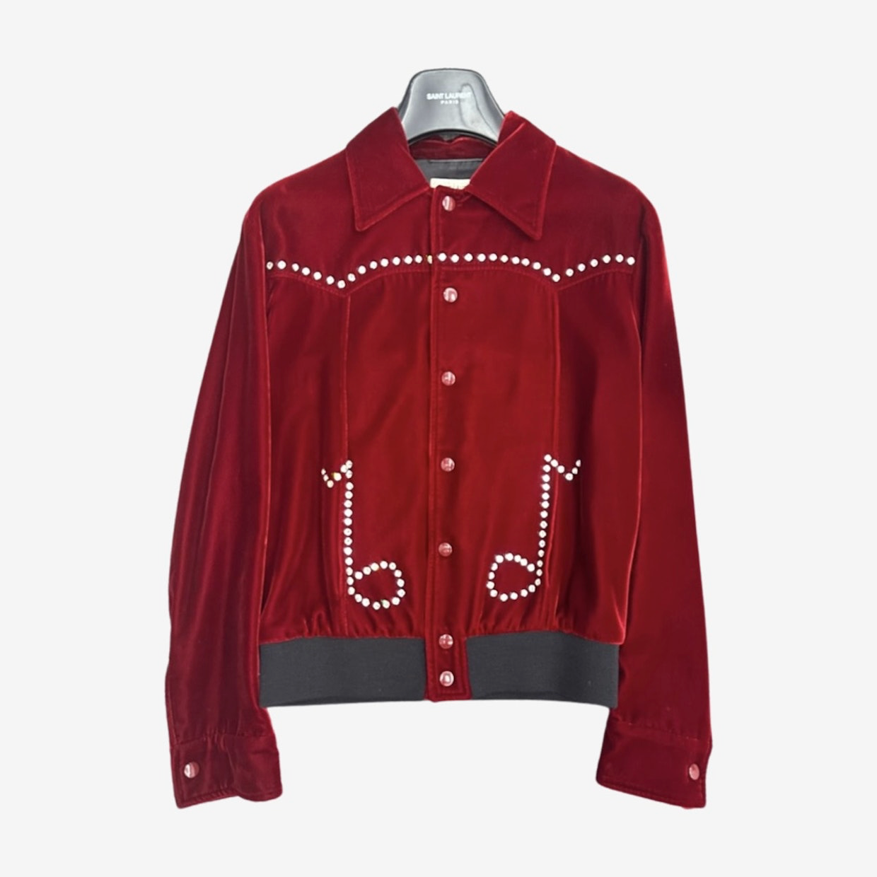 Saint Laurent AW16 Chrystal Music Note Velvet Jacket