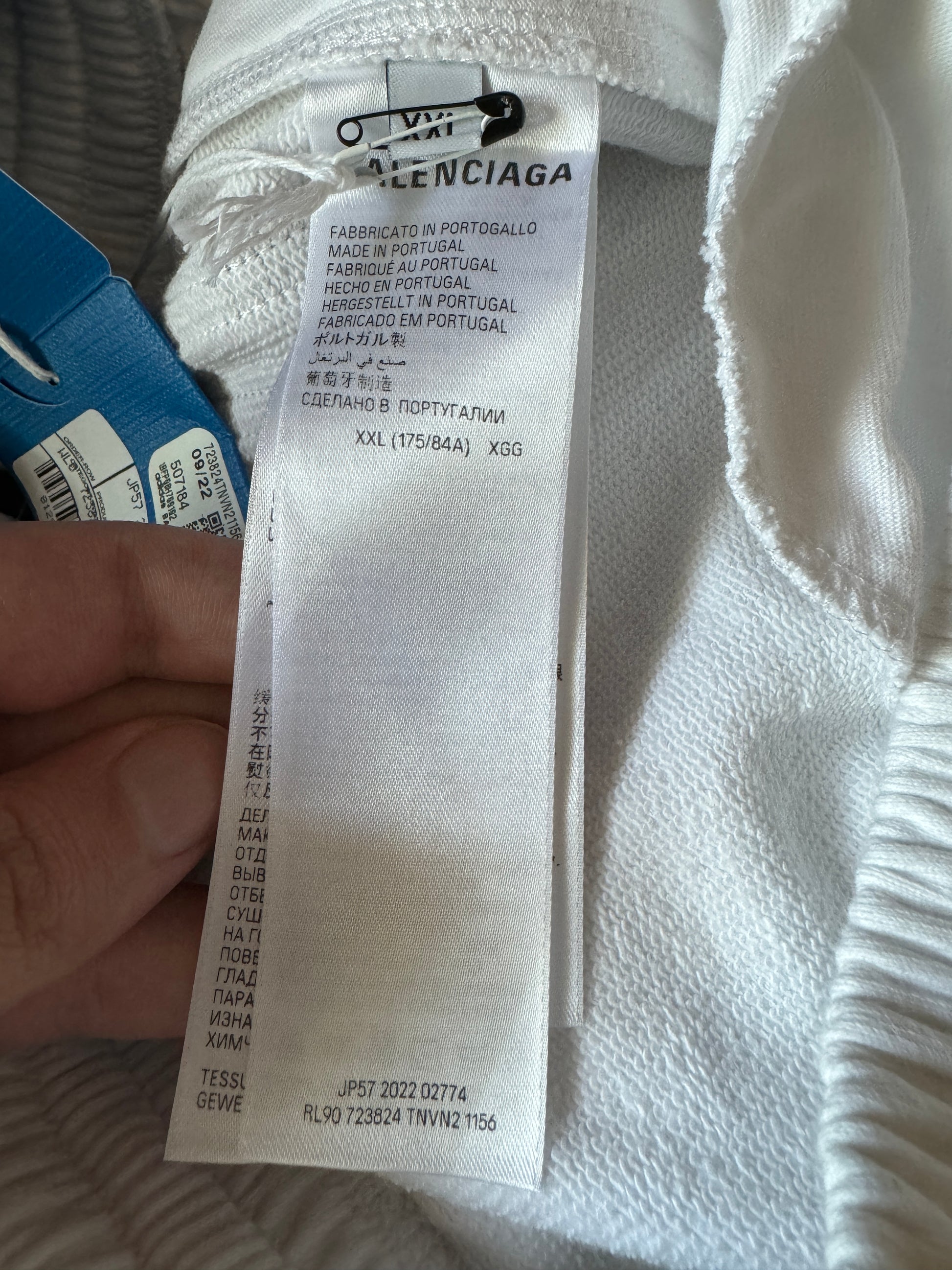 Balenciaga Adidas White Oversized Cotton Sweatpants