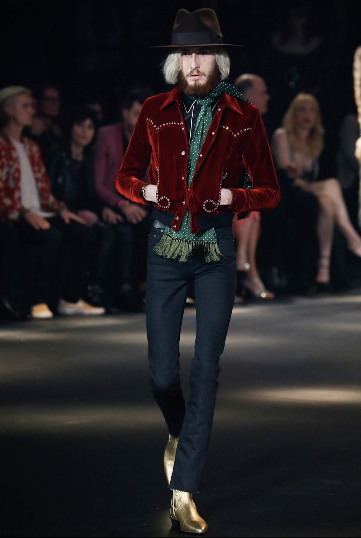 Saint Laurent AW16 Chrystal Music Note Velvet Jacket