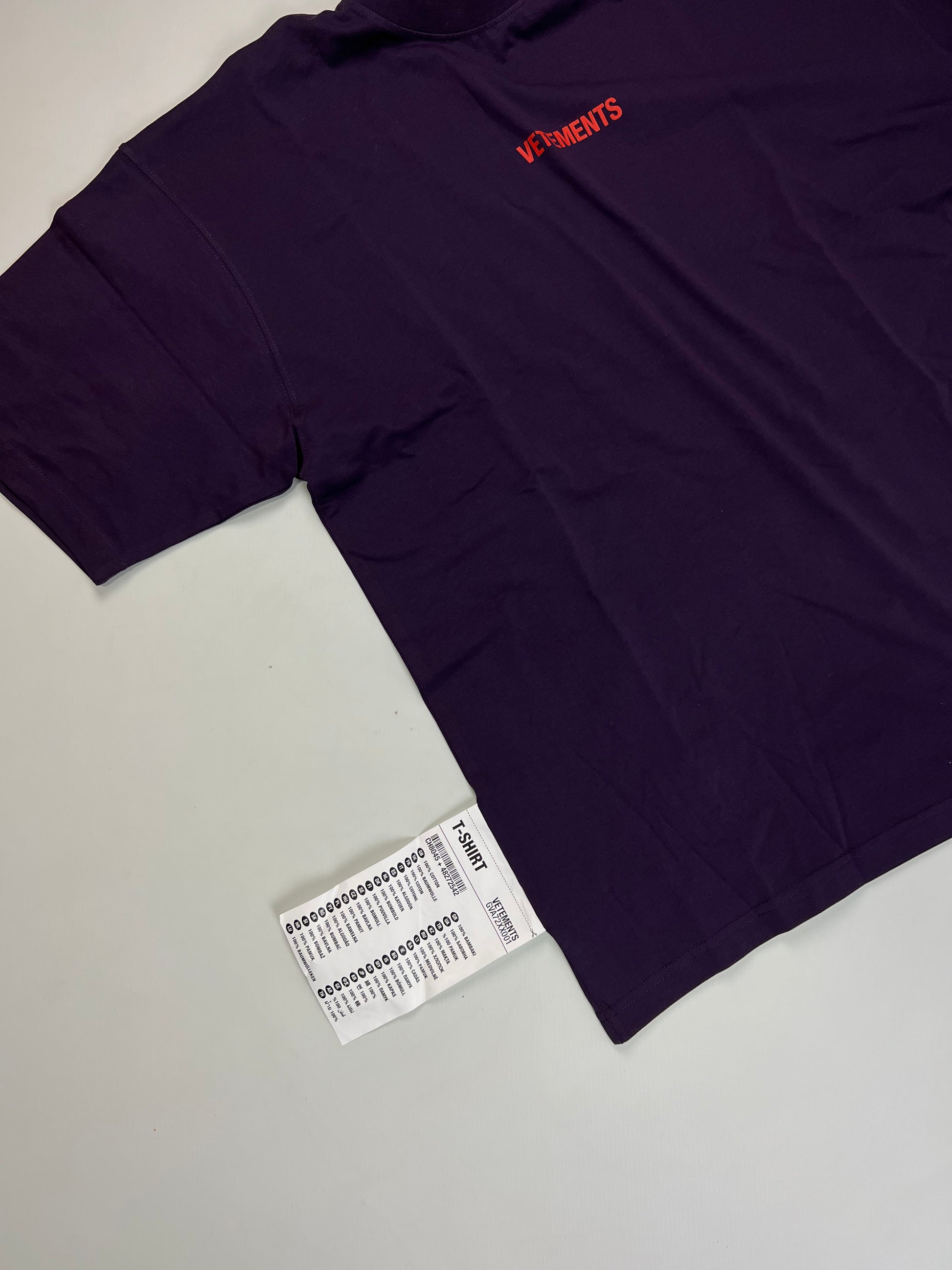 Vetements Purple Logo Inside Out Tshirt