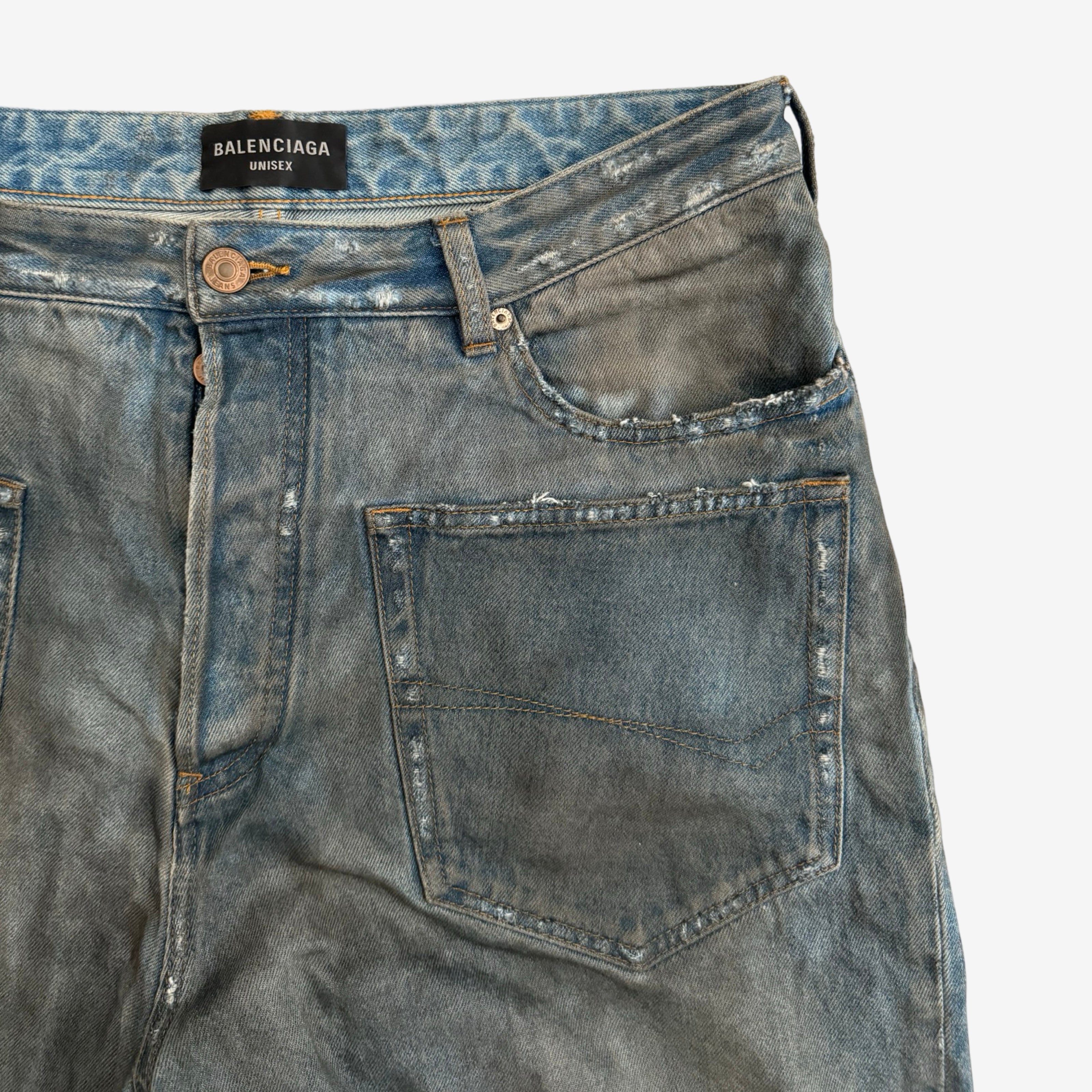 Balenciaga SS23 Mudshow Reversed Pocket Oil Stained Balenciaga SS23 Mudshow Reversed Pocket Oil Stained