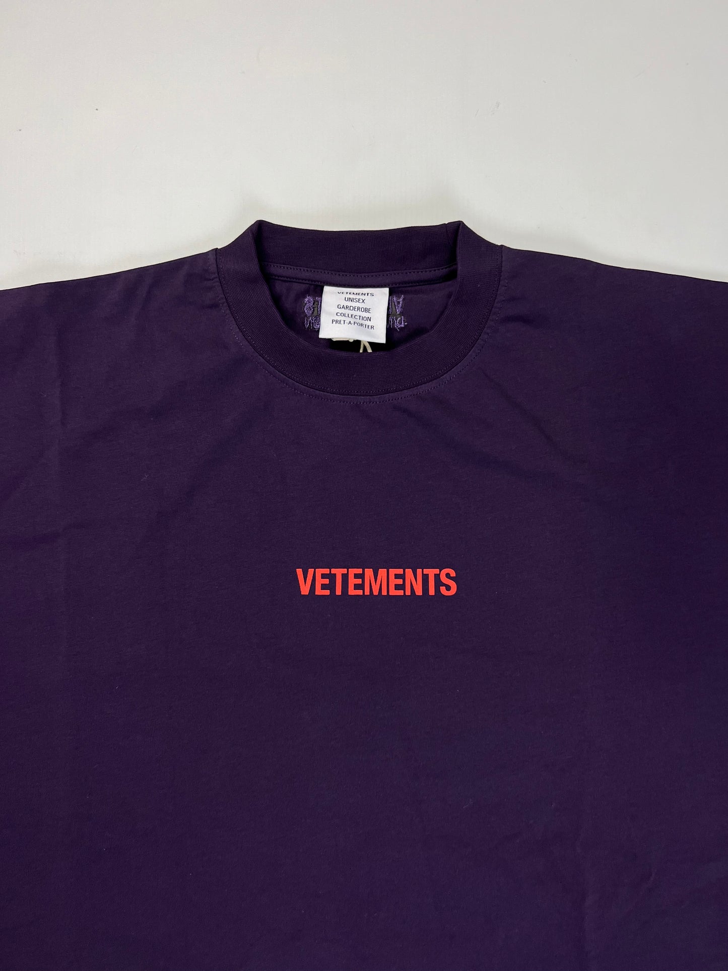 Vetements Purple Logo Inside Out Tshirt