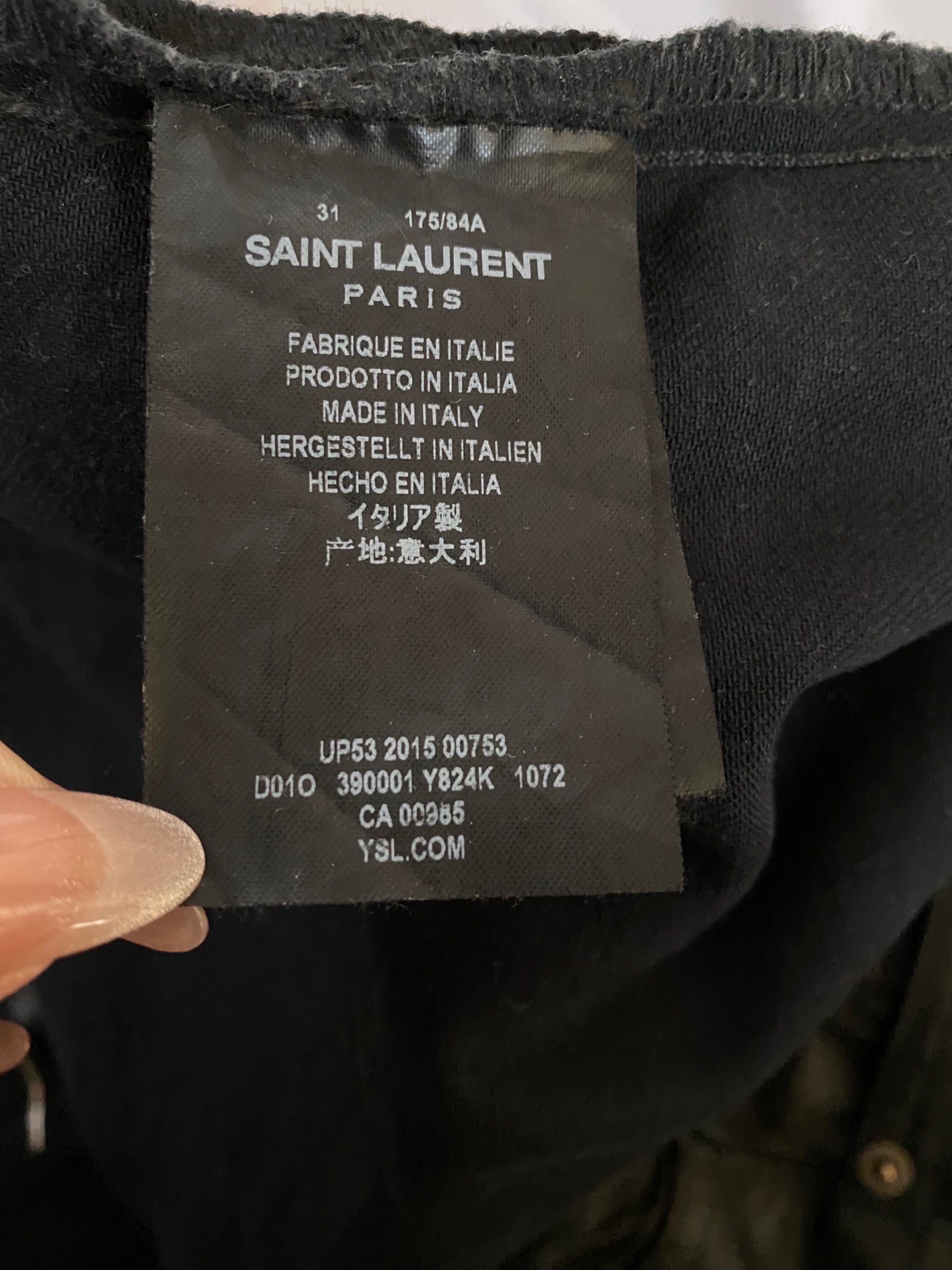 Saint Laurent AW15 Waxed Denim D02