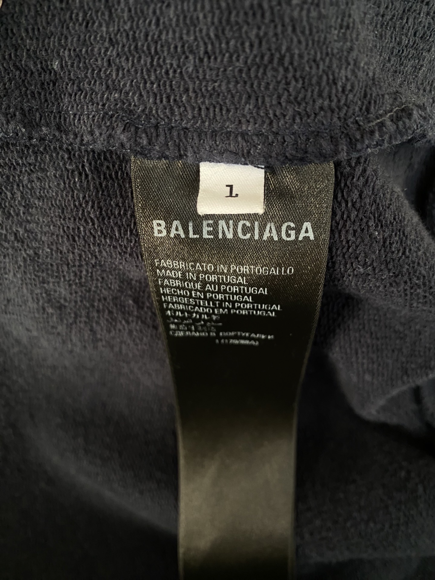 Balenciaga AW22 Polo Zip Hoodie Navy