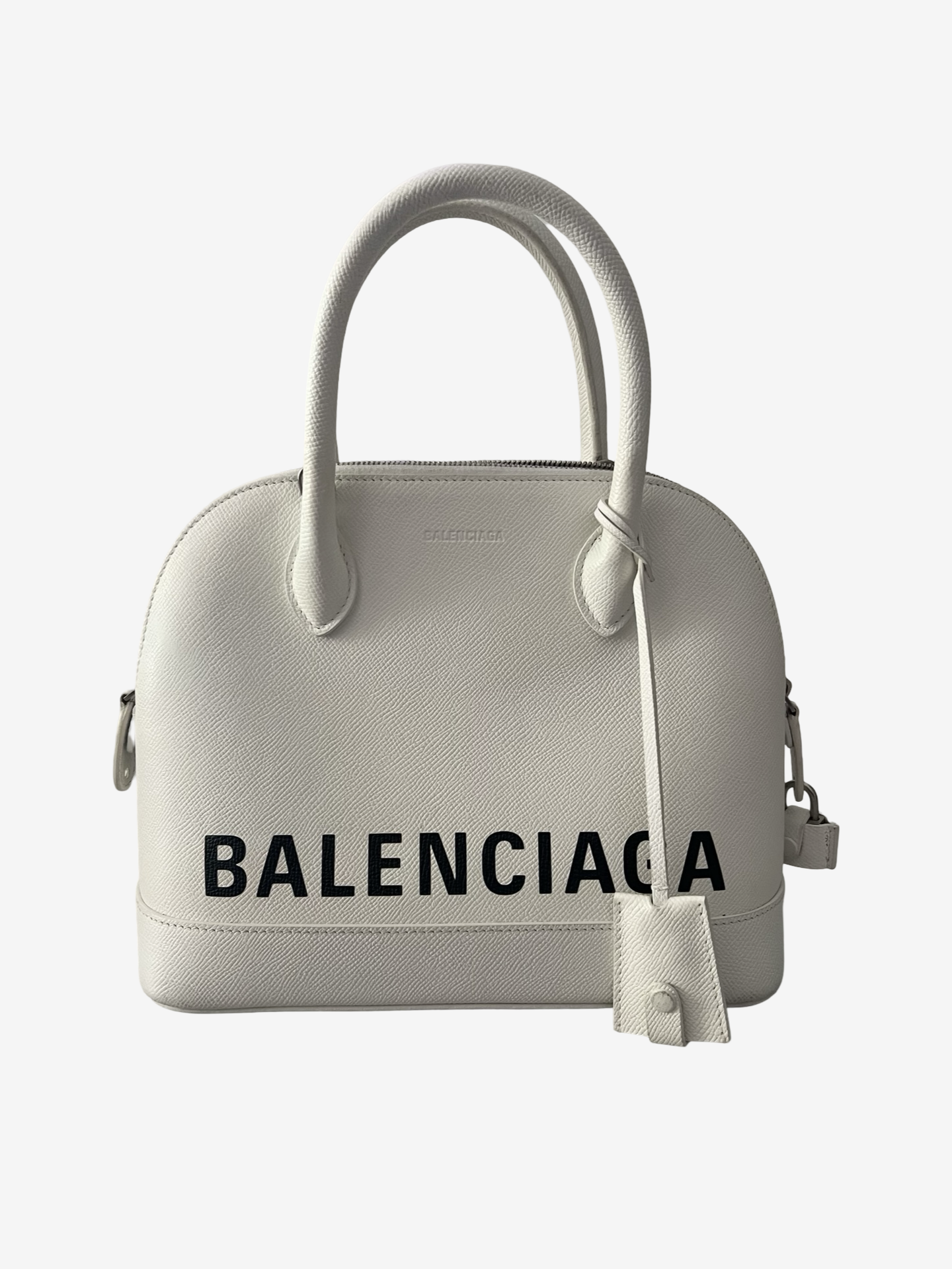 Balenciaga Ville Medium Top Handle Bag White with Logo