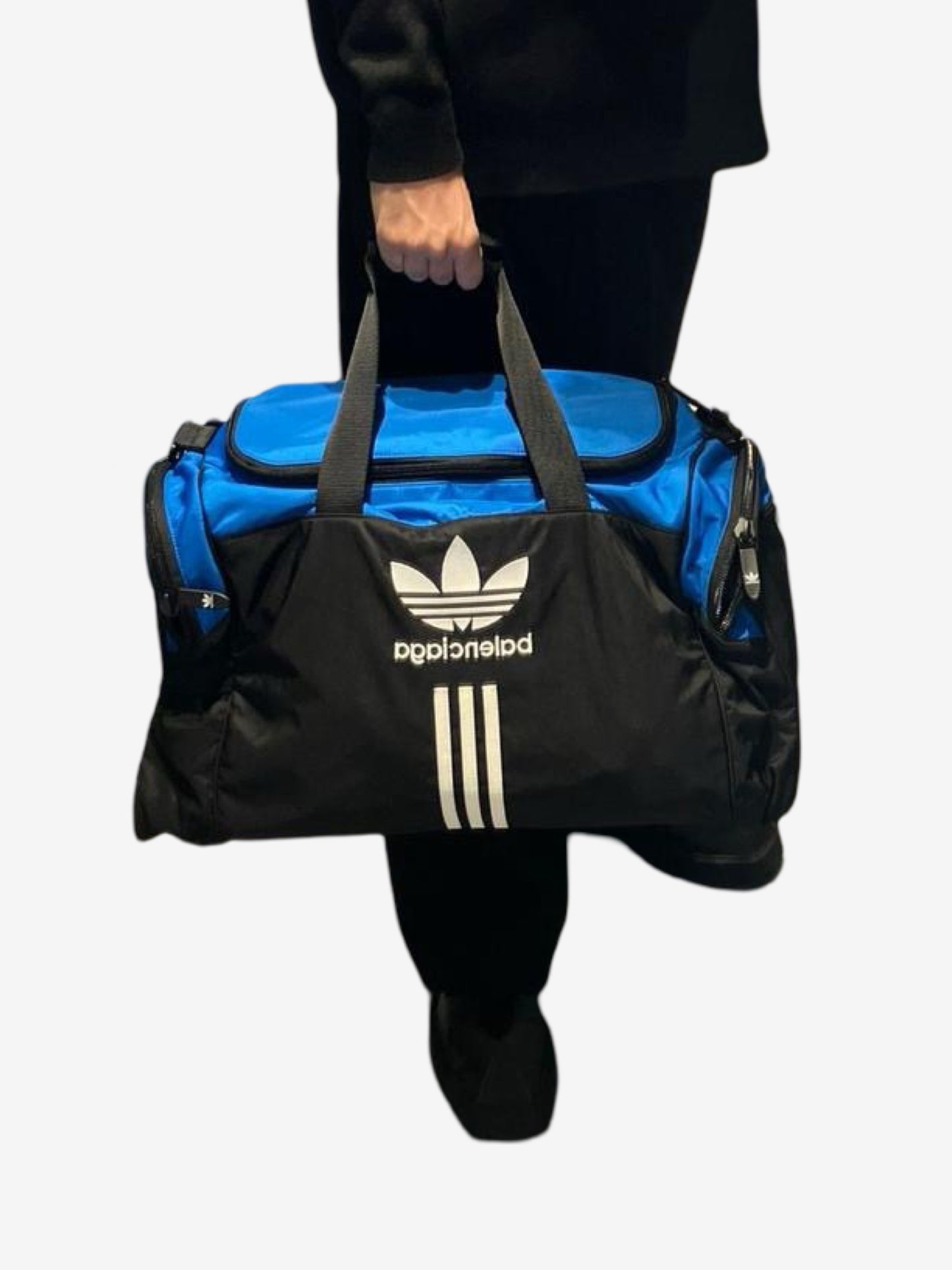 Balenciaga Adidas Nylon Blue Black Duffle Bag