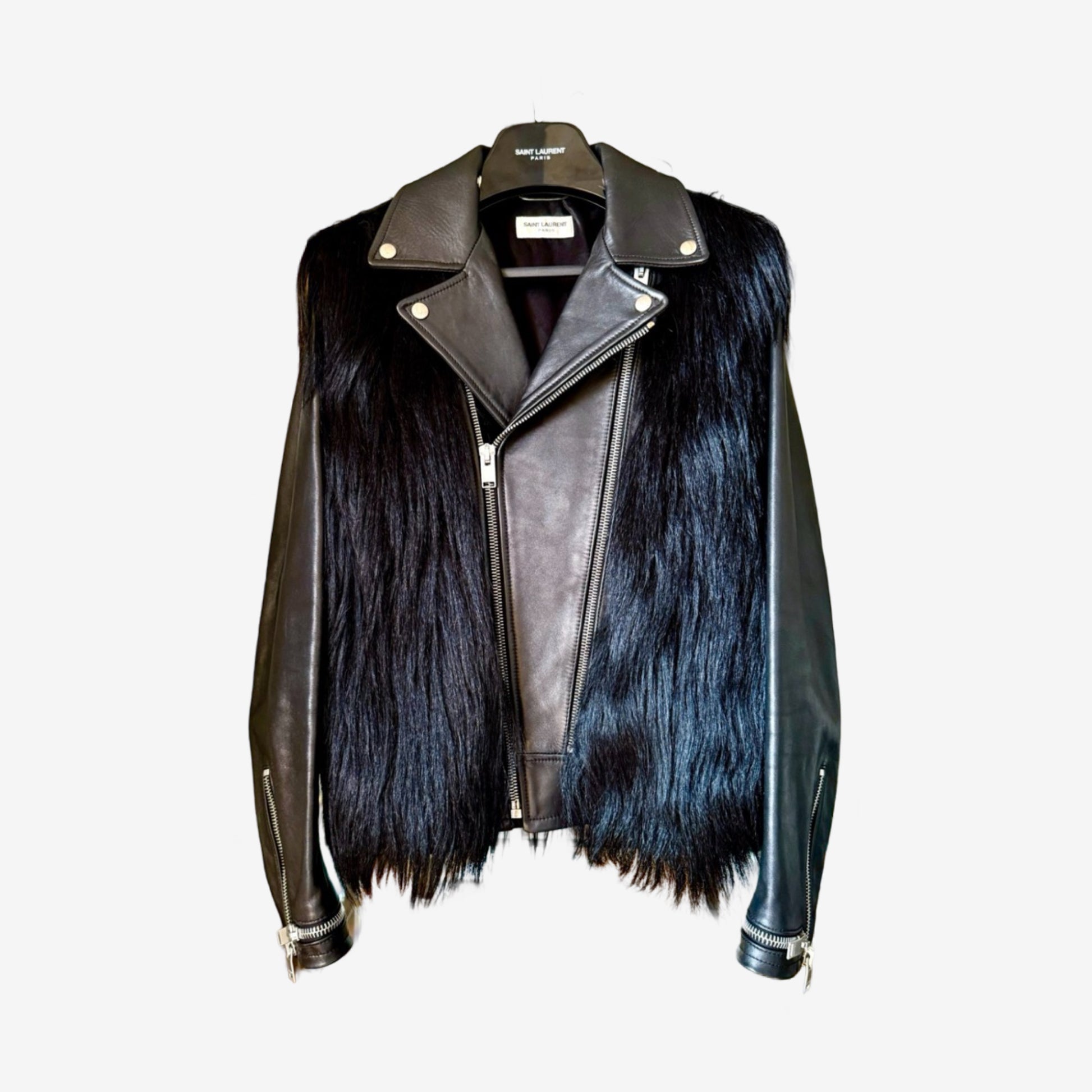 Saint Laurent Paris FW13 L01 Leather Jacket with Fur