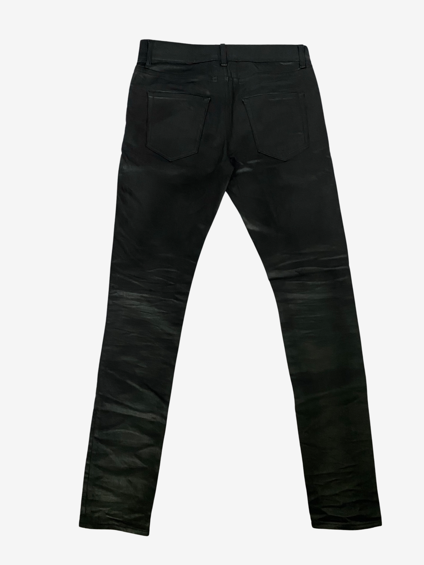 Saint laurent waxed denim hedi slimane