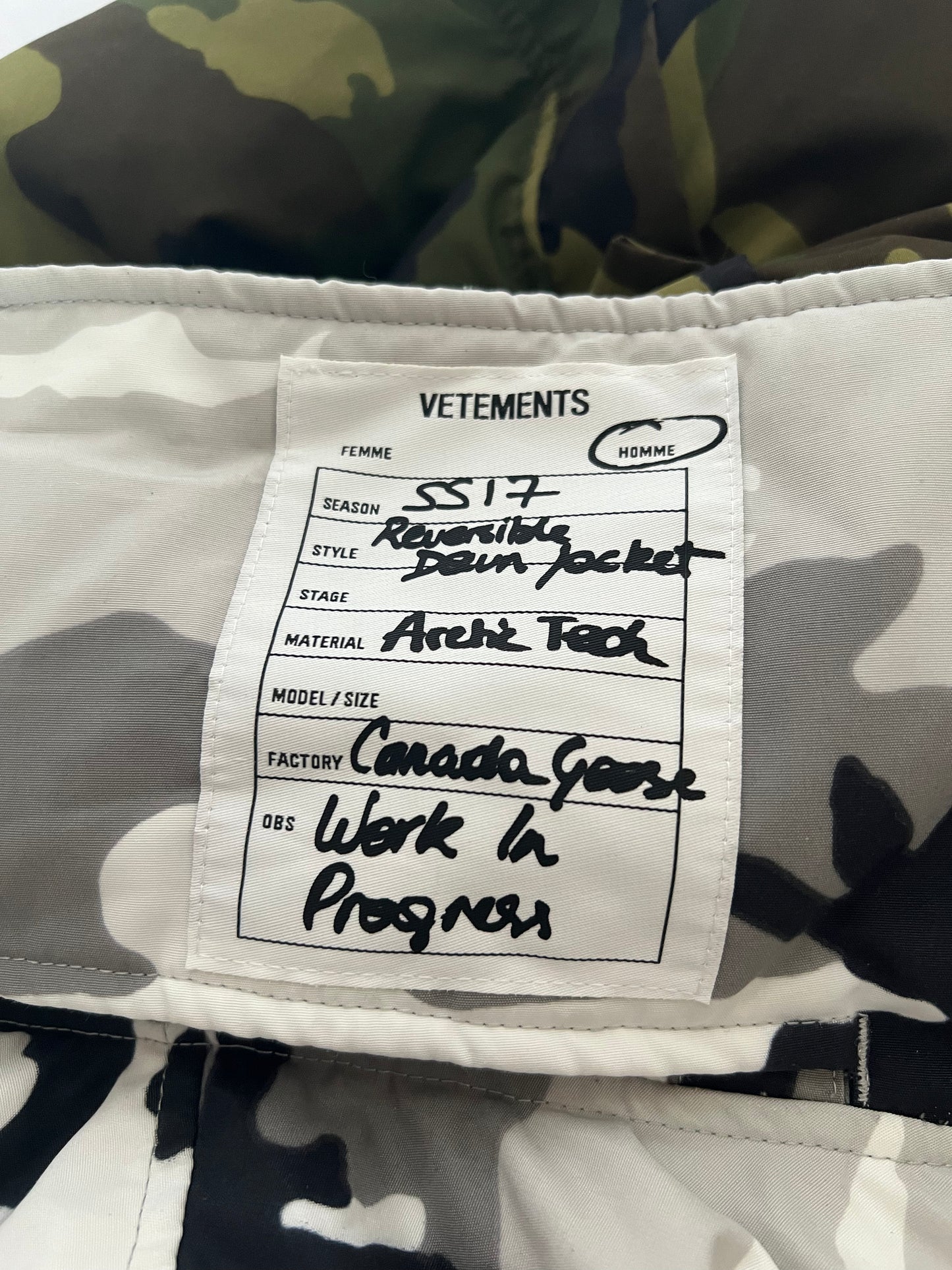 Vetements x Canada Goose SS17 Reversibel Camouflage Down Parka FyouGrails