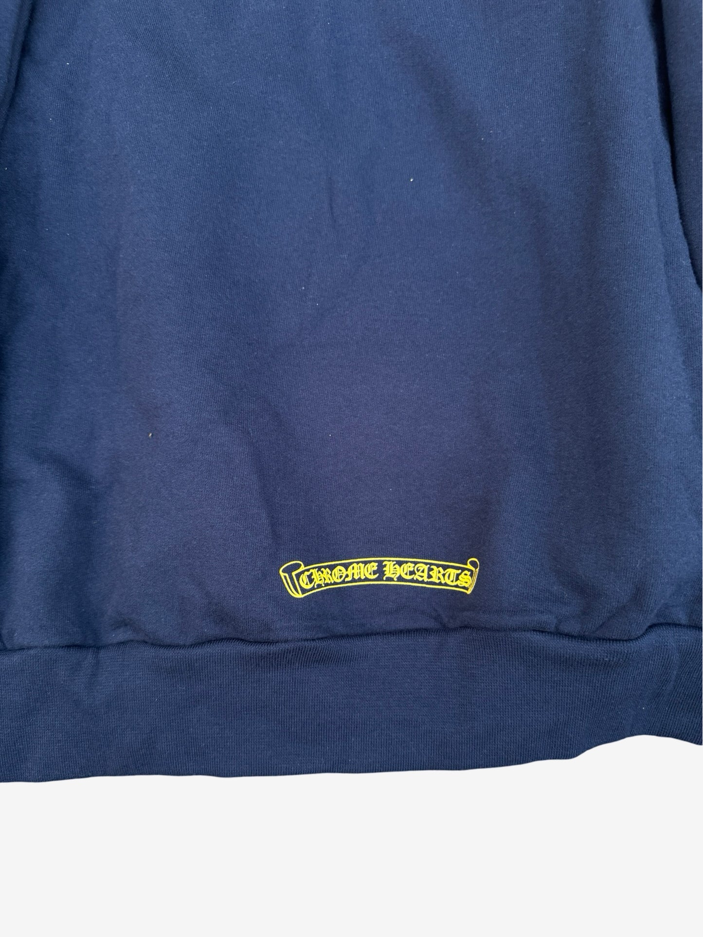 Chrome Hearts Eyechart Logo Hoodie Navy Yellow 