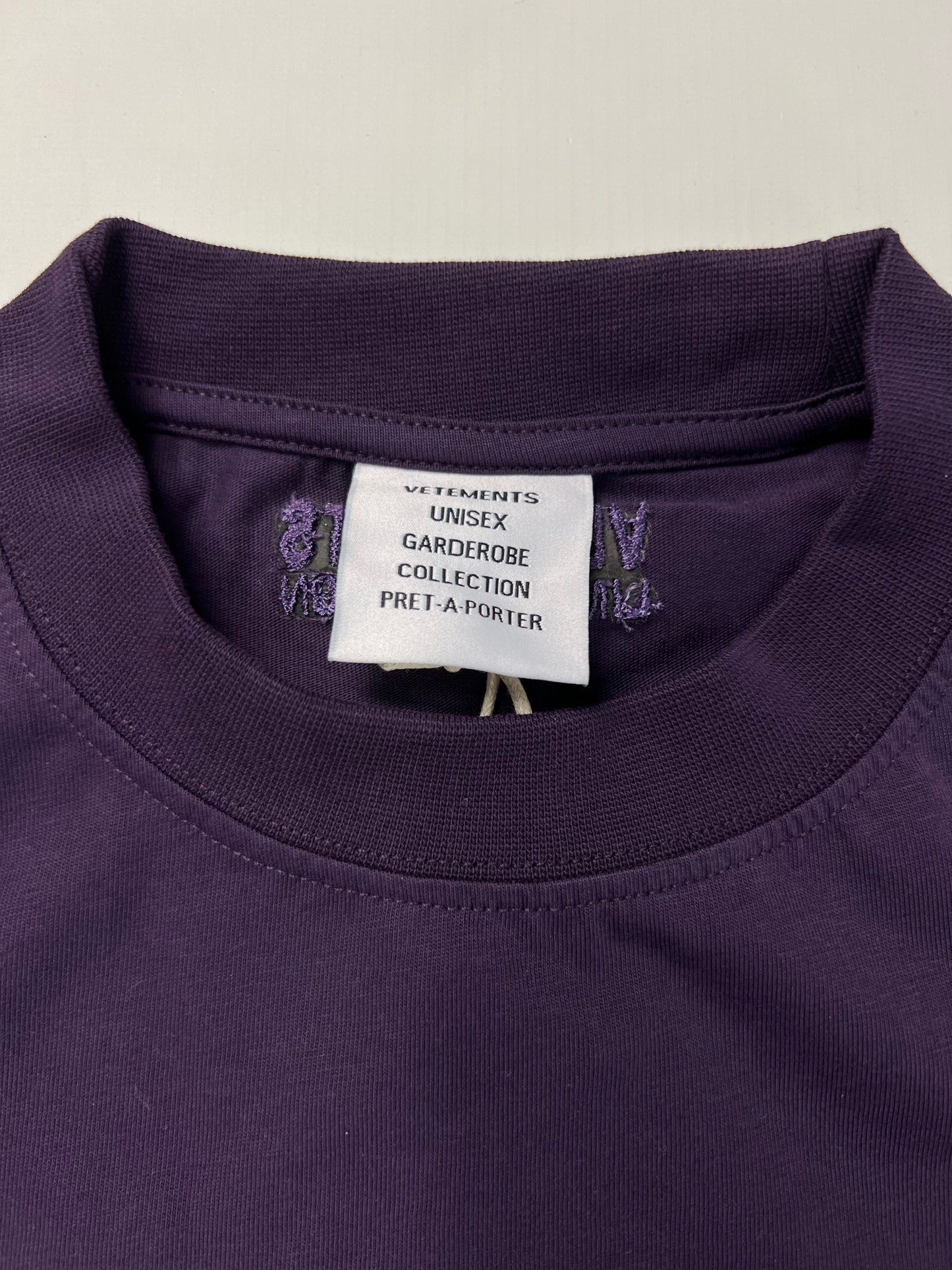 Vetements Purple Logo Inside Out Tshirt