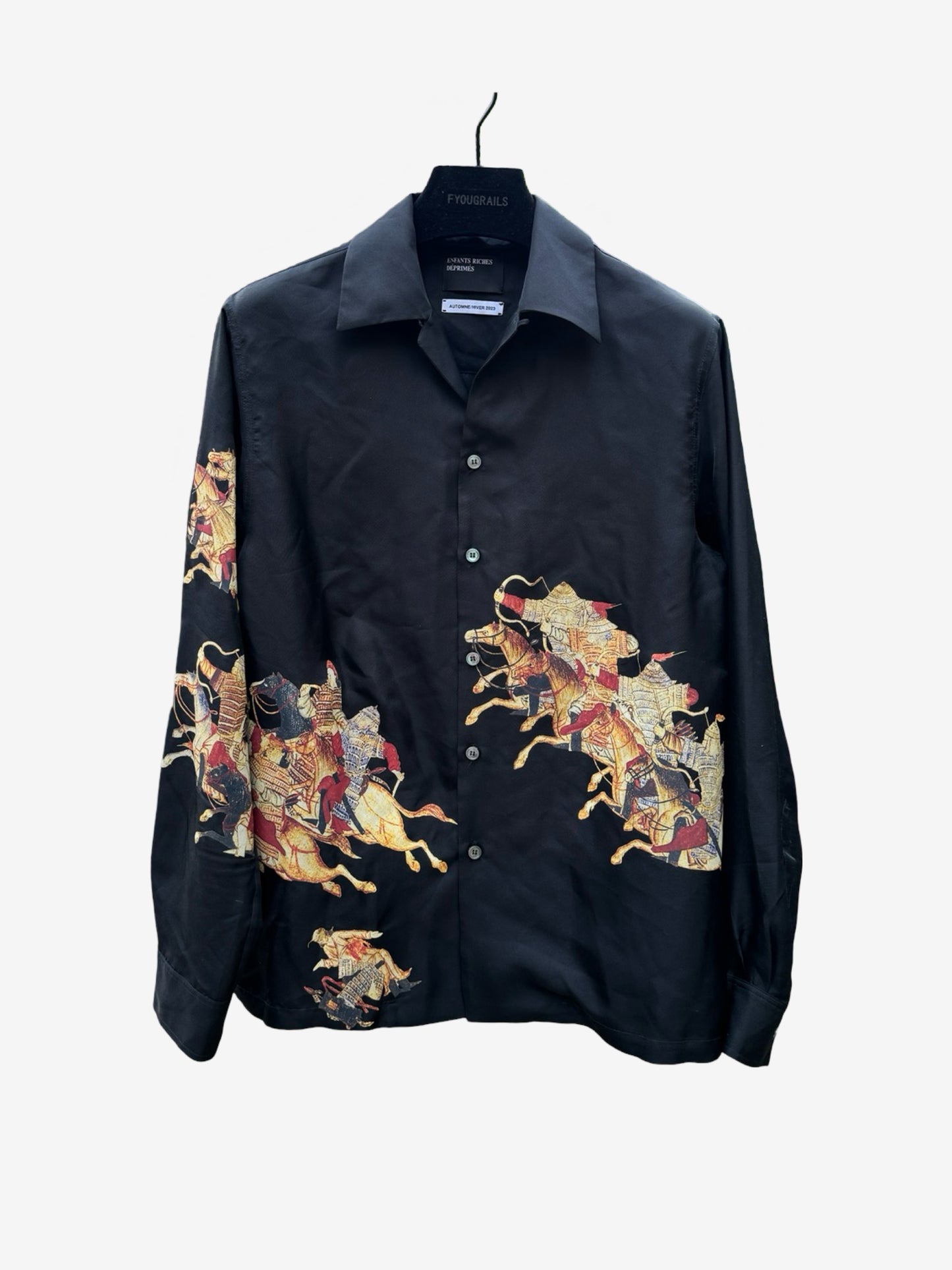 Enfants Riches Deprimes Hun Battle Print Silk Shirt