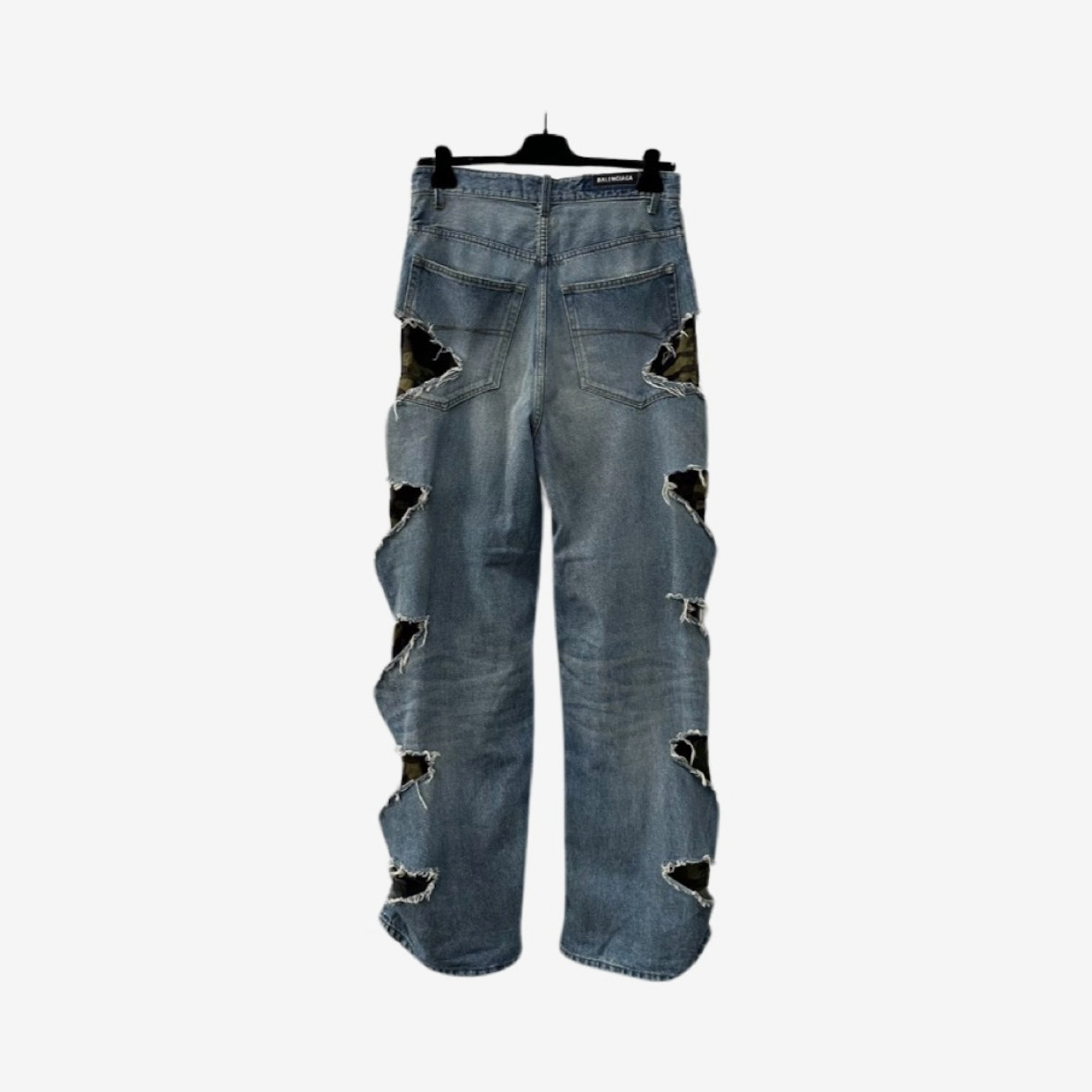 Balenciaga AW21 Afterworld Slashed Camo Denim