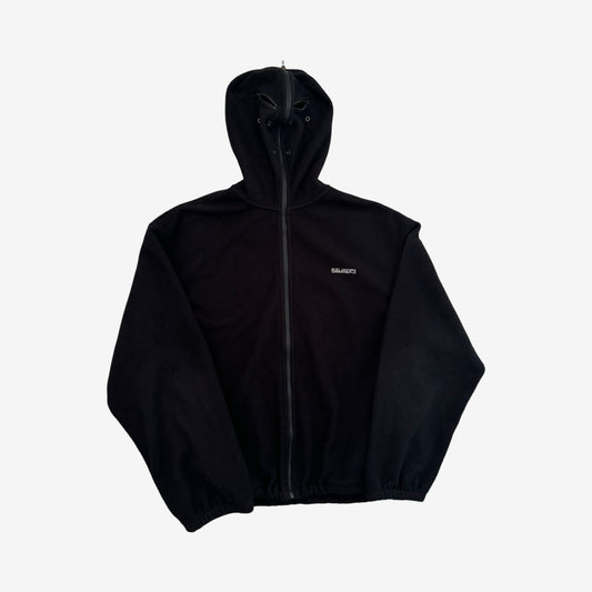 Vetements SS19 Black Gimp Mask Bullet Fleece Hoodie Sz. L