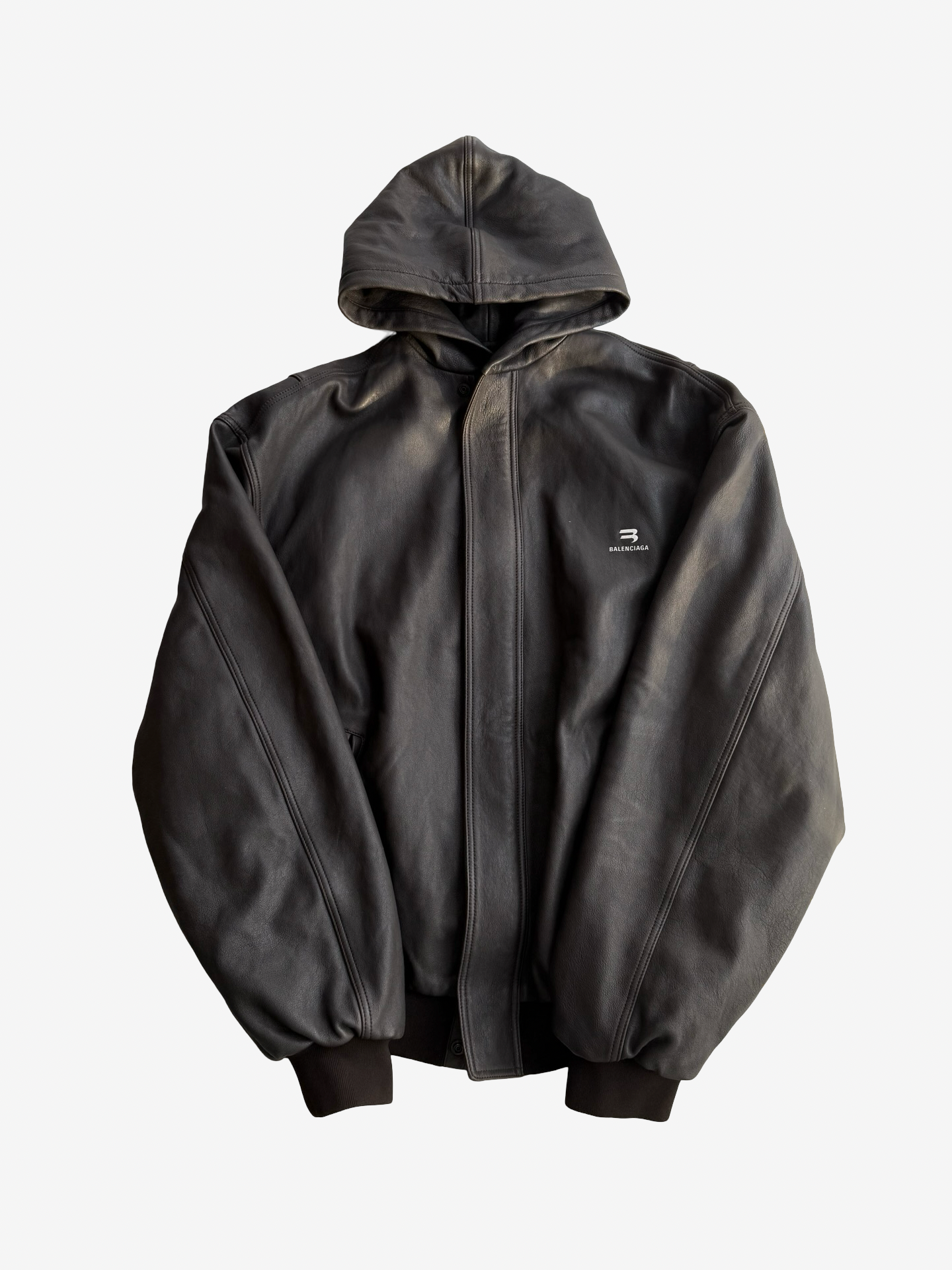 Balenciaga Taxi Hoodie Leather Bomber