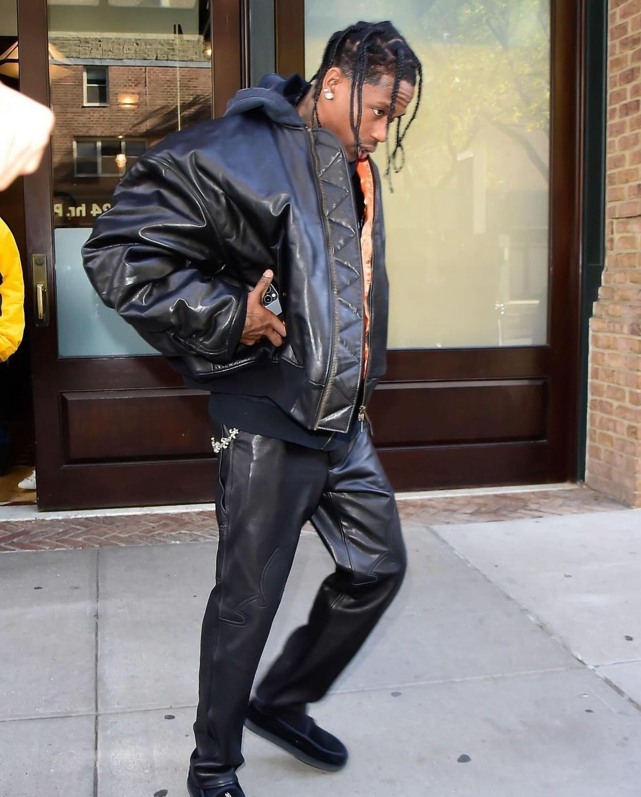 Balenciaga Hooded Leather Oversized Bomber Travis scott