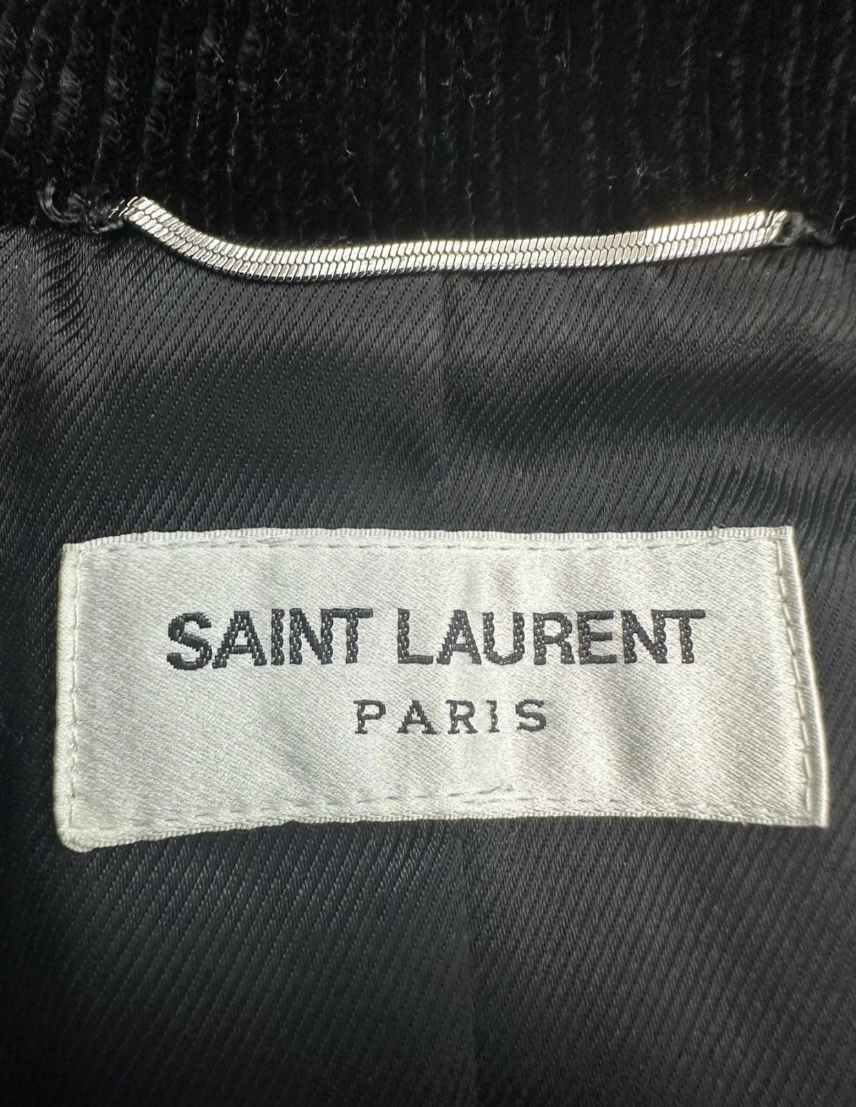 Saint Laurent Green Velvet Logo Bomber