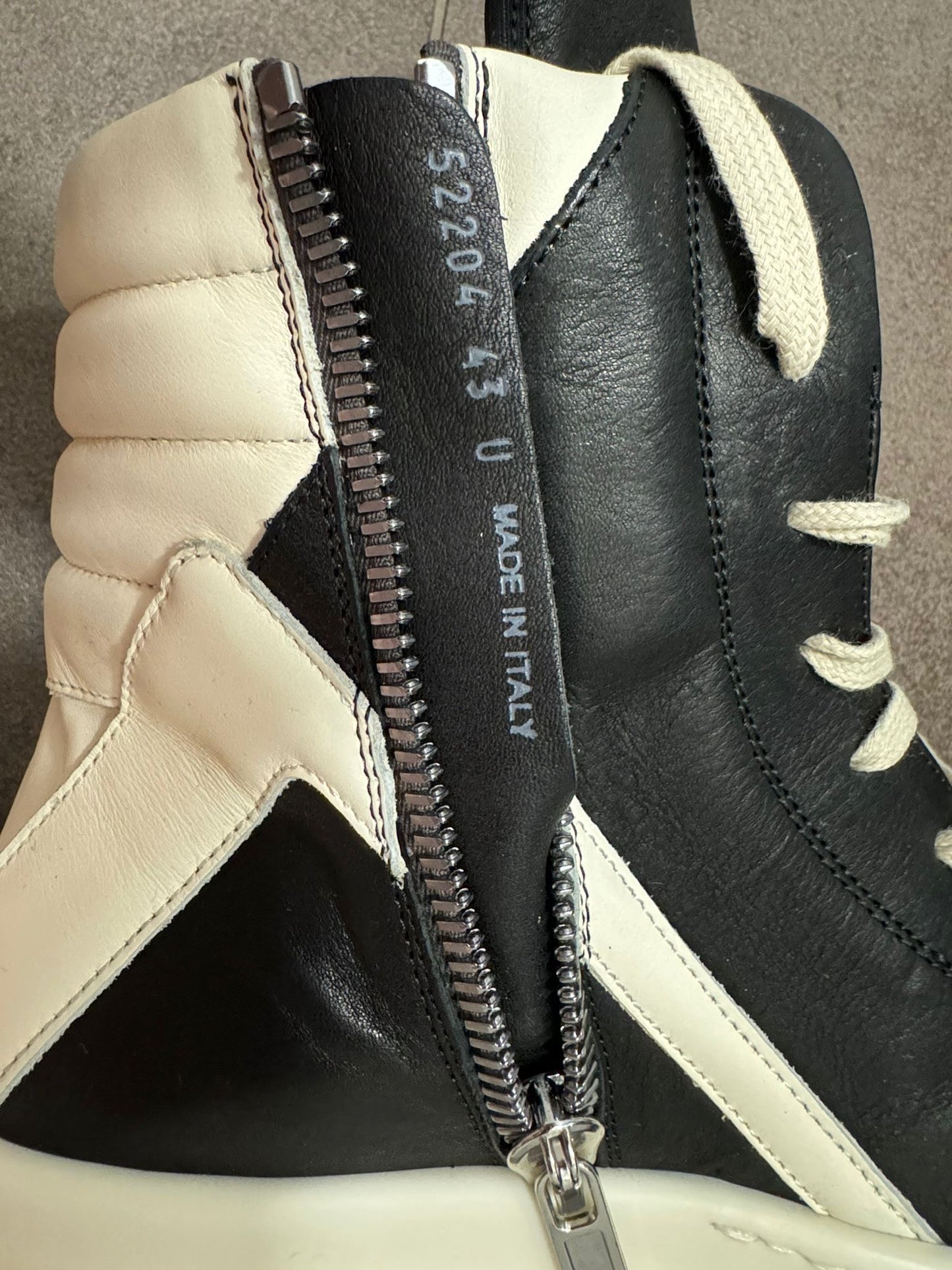 Rick Owens Geobaskets Black White Mainline