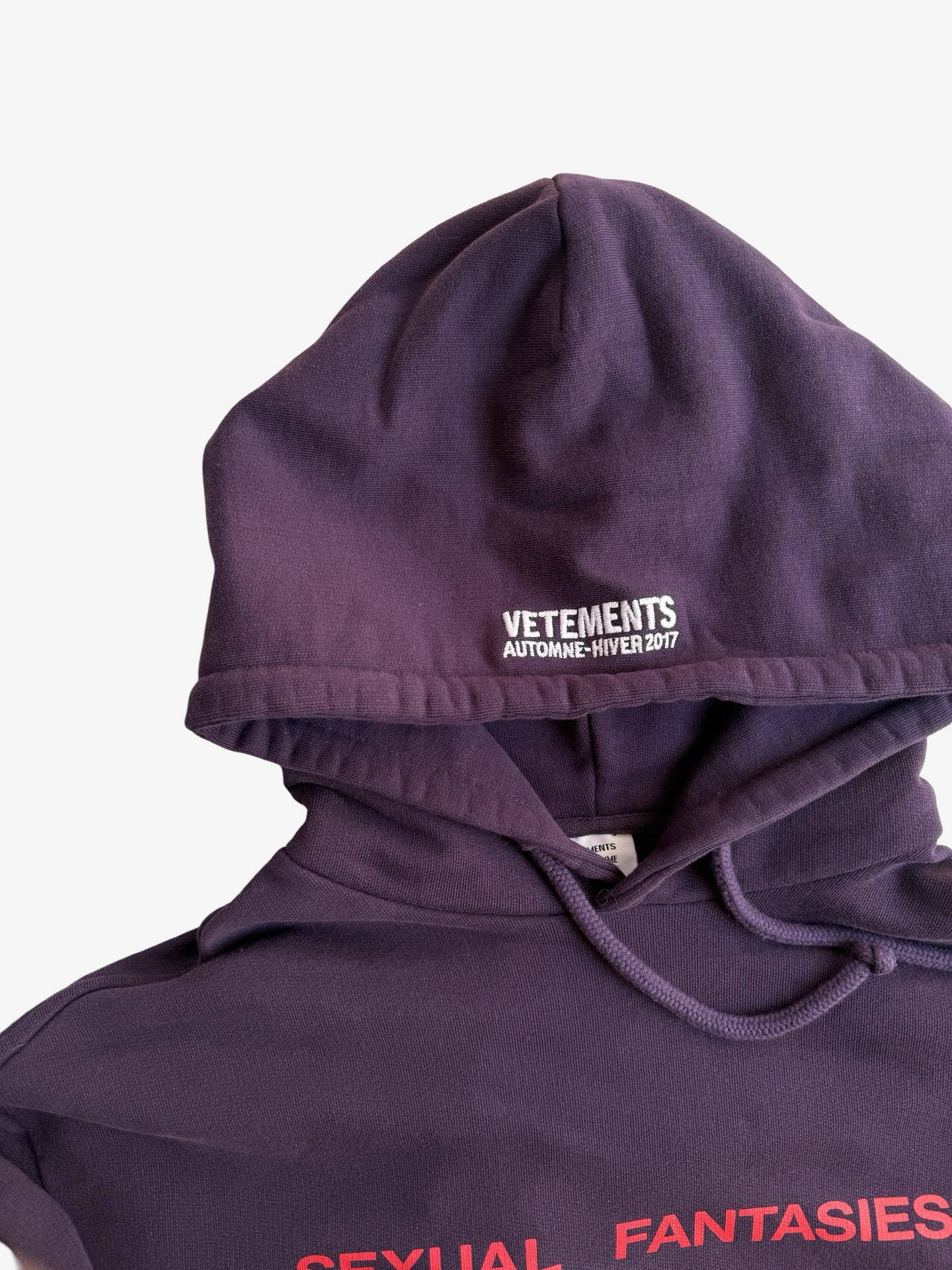 Vetements AW16 Sexual Fantasies Hoodie Homme Version Sz. S