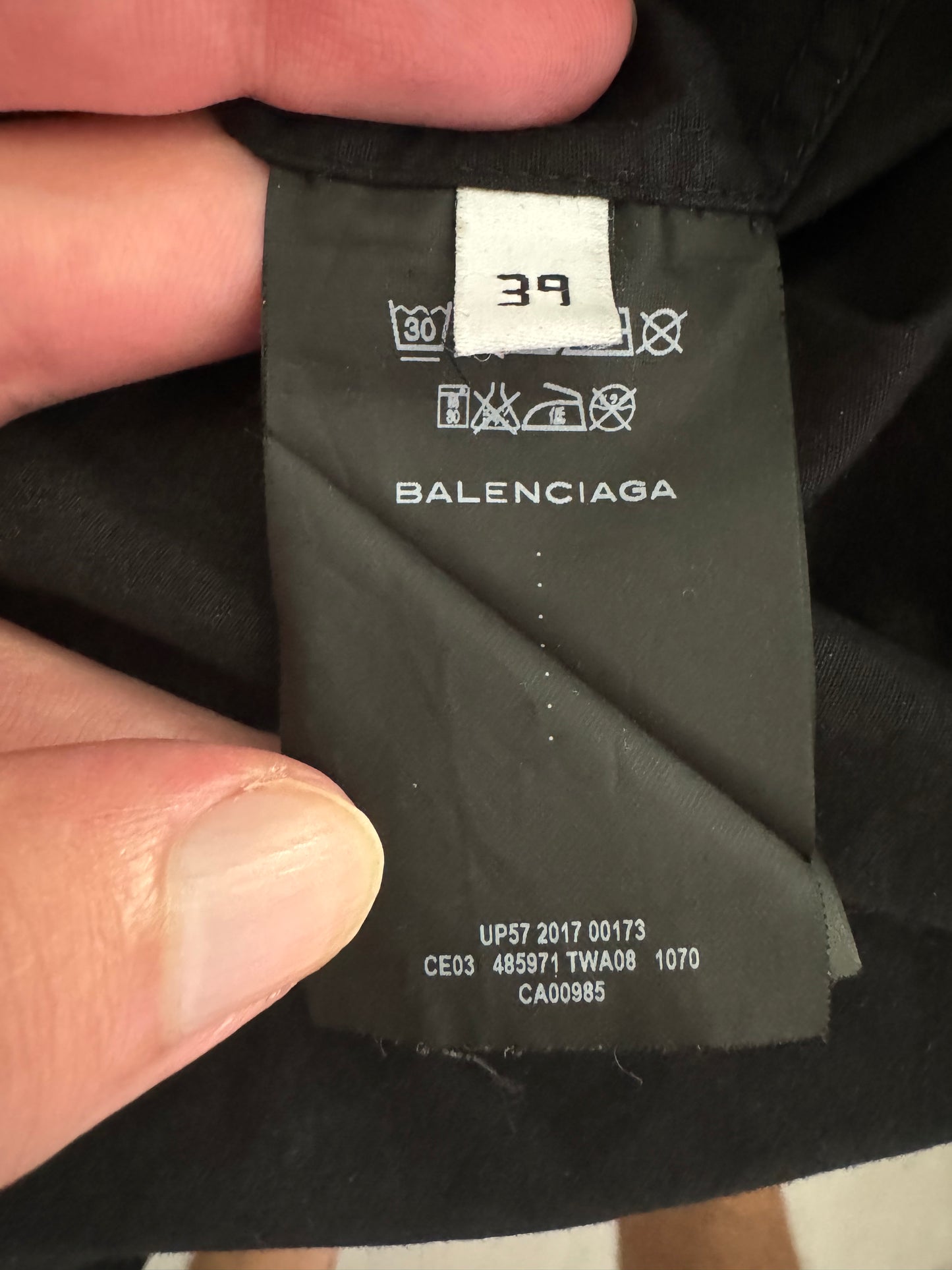 Balenciaga Classic oversized black white logo button up shirt Sz.39