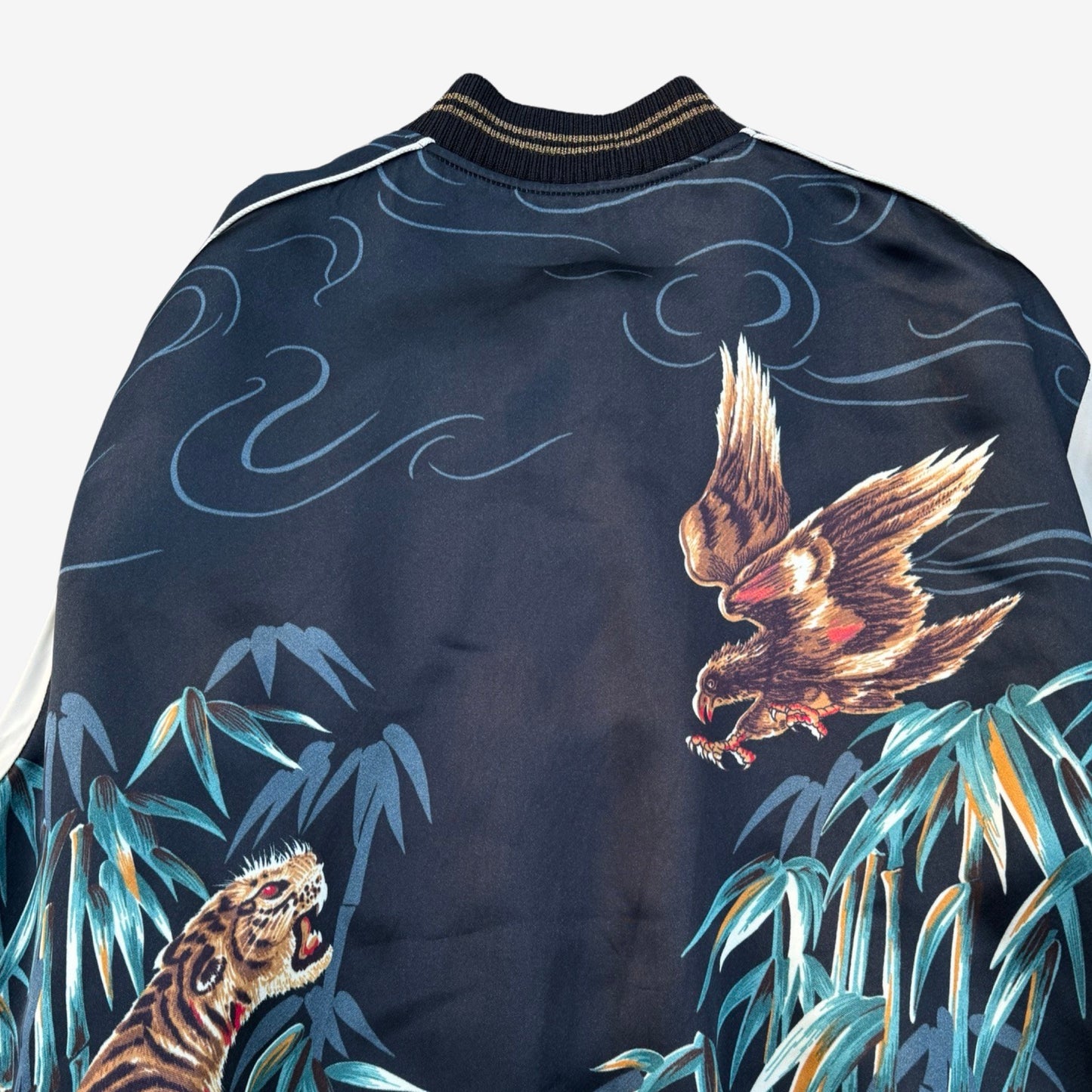 Saint Laurent Paris SS16 Tiger & Eagle Satin Jacket