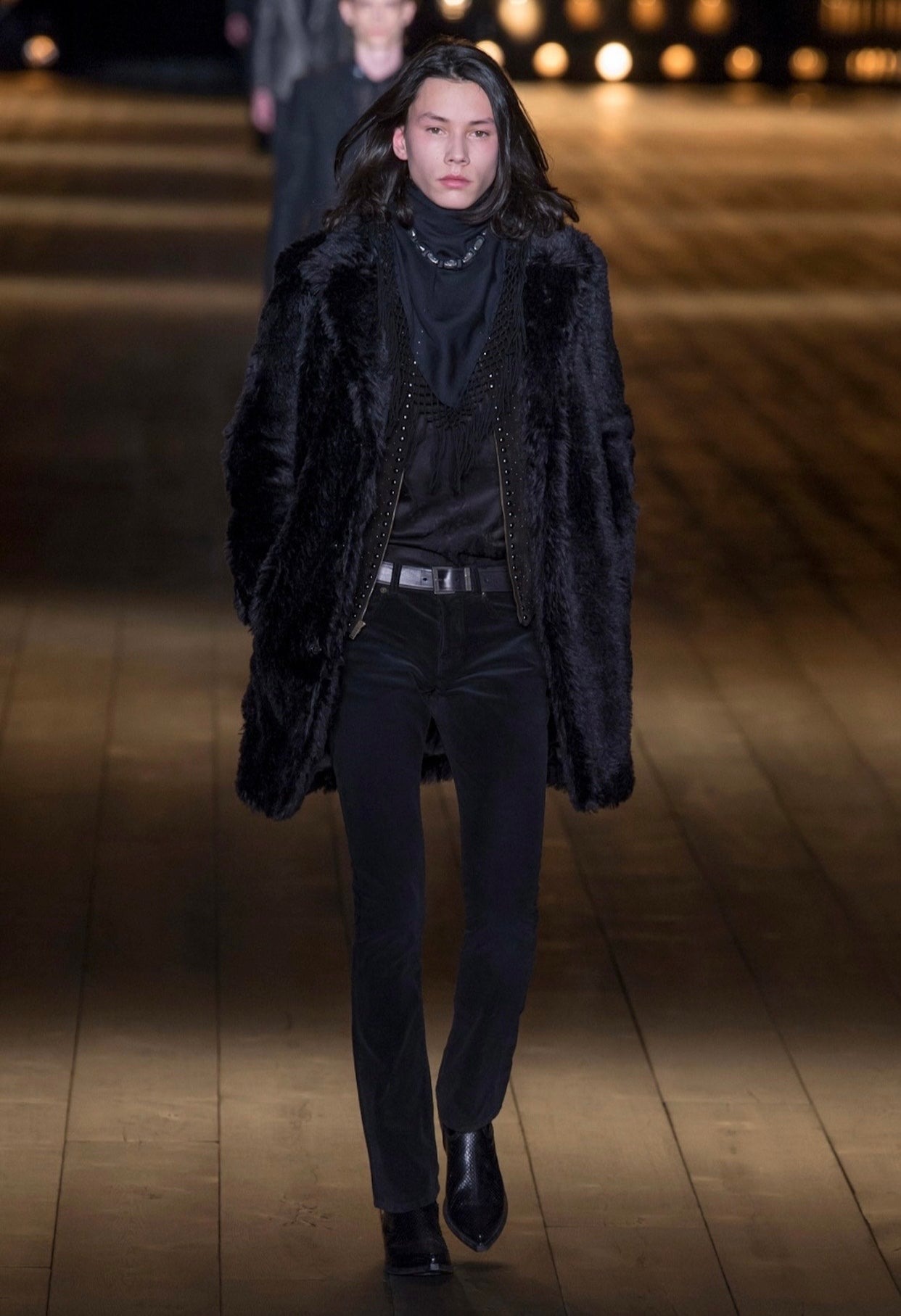 Saint Laurent Paris AW18 Mohair Fur Coat