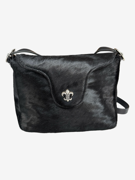 Chrome Hearts Black Pony Hair Fleur the Lis Flap Bag