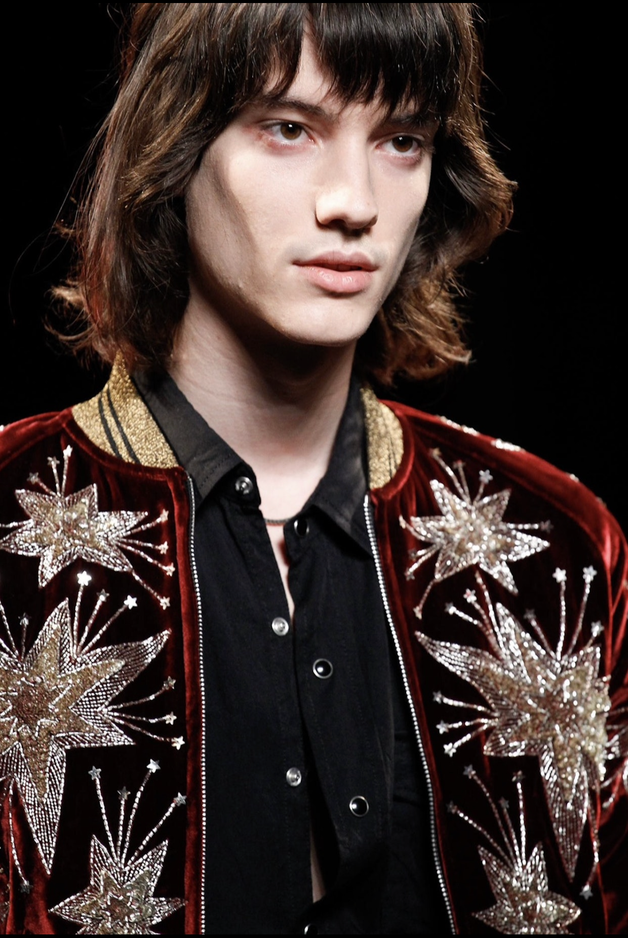 Saint Laurent Paris SS15 Star Velvet Jacket